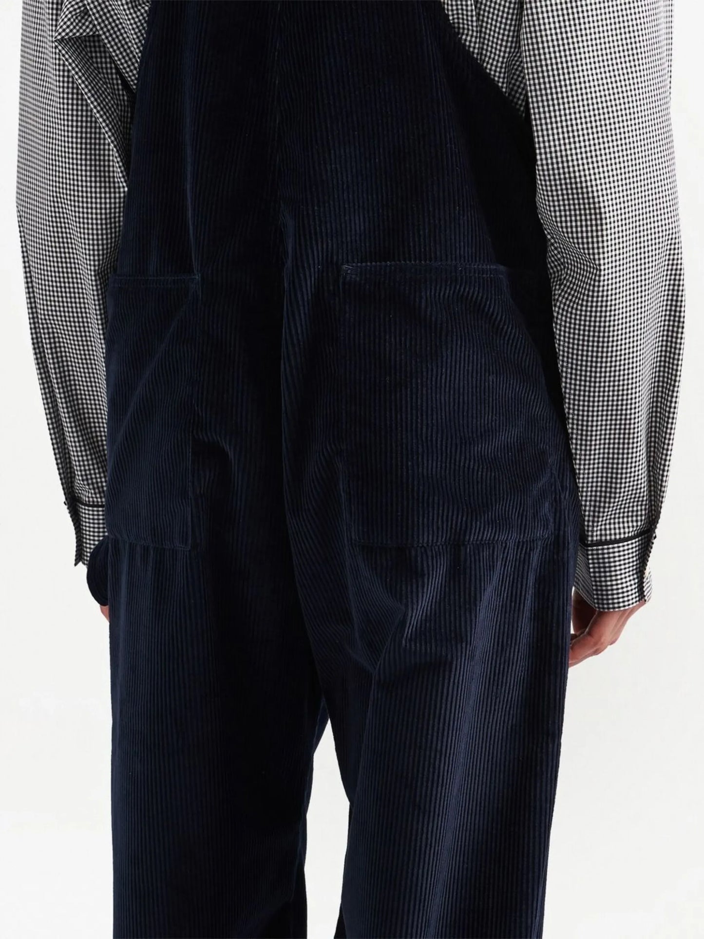 logo-plaque corduroy dungarees