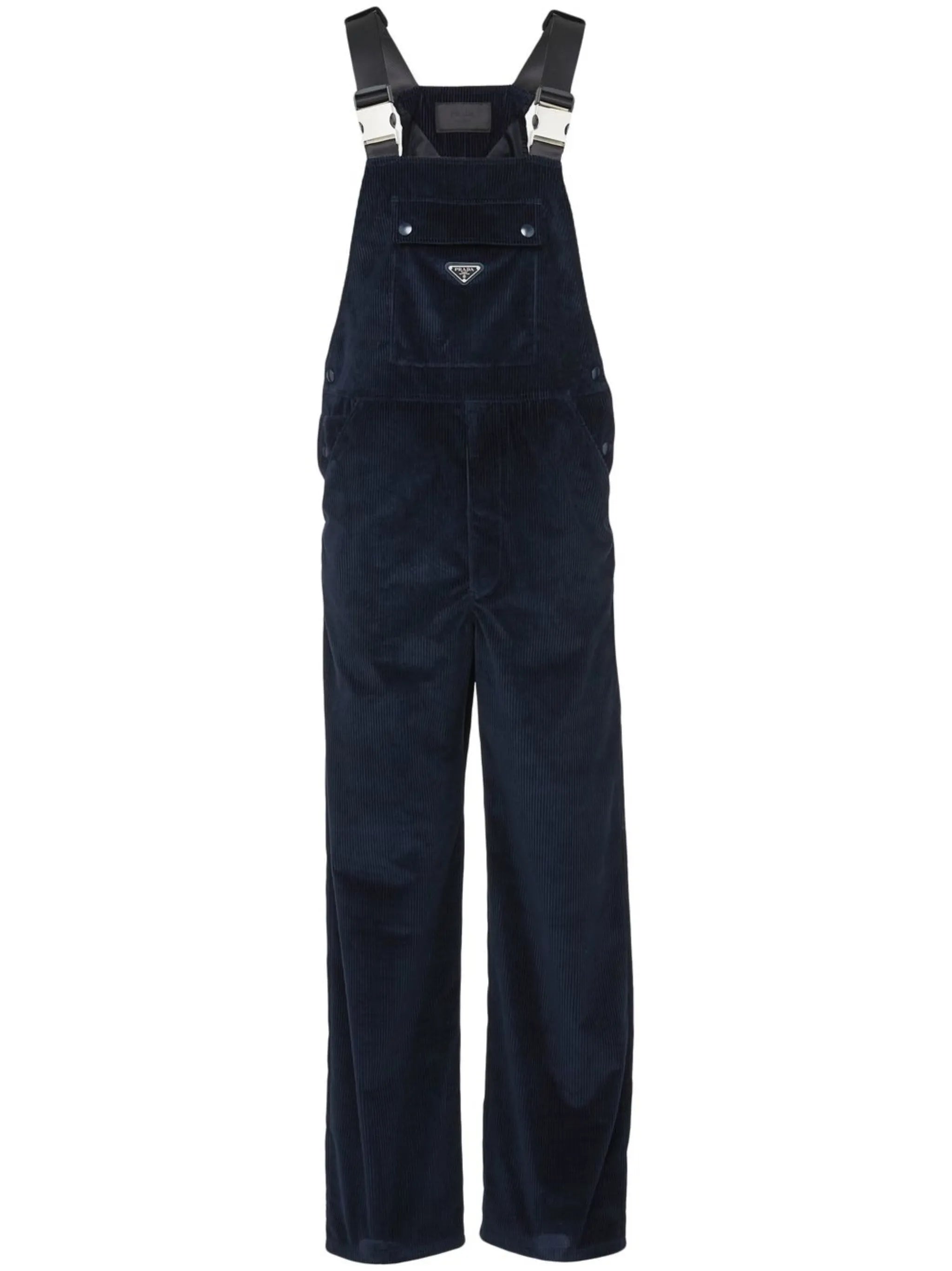 logo-plaque corduroy dungarees