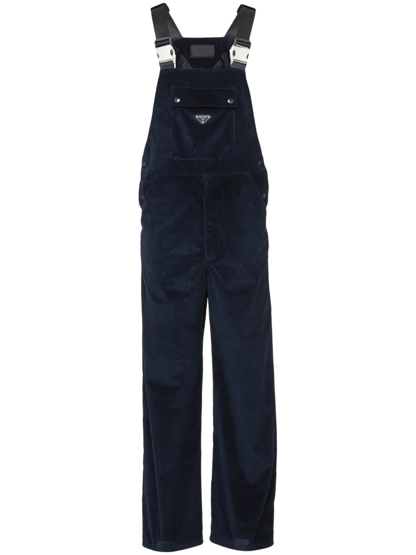 logo-plaque corduroy dungarees