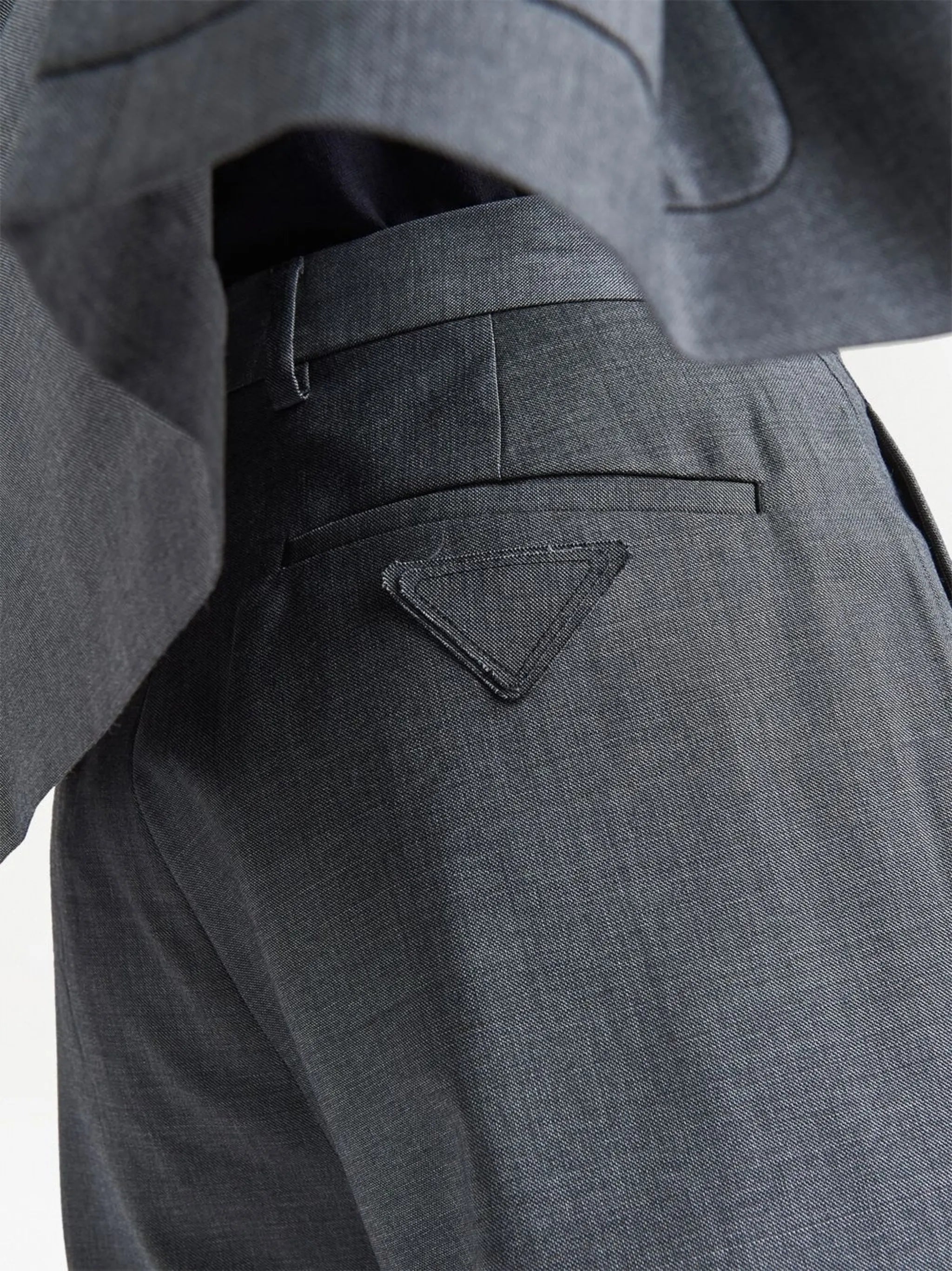 virgin-wool slim-cut trousers