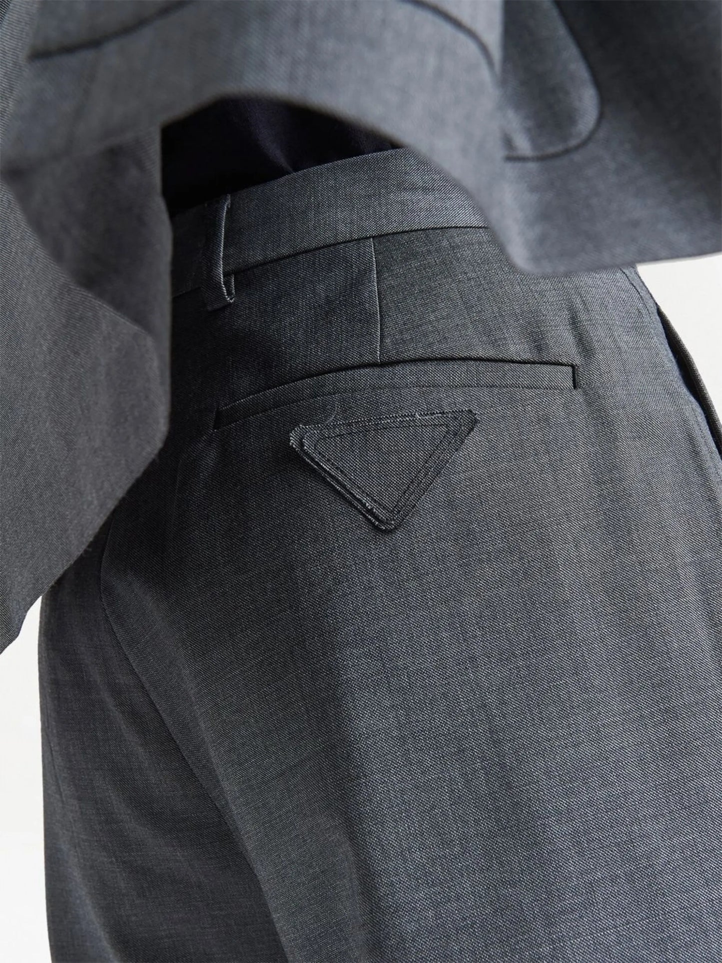 virgin-wool slim-cut trousers