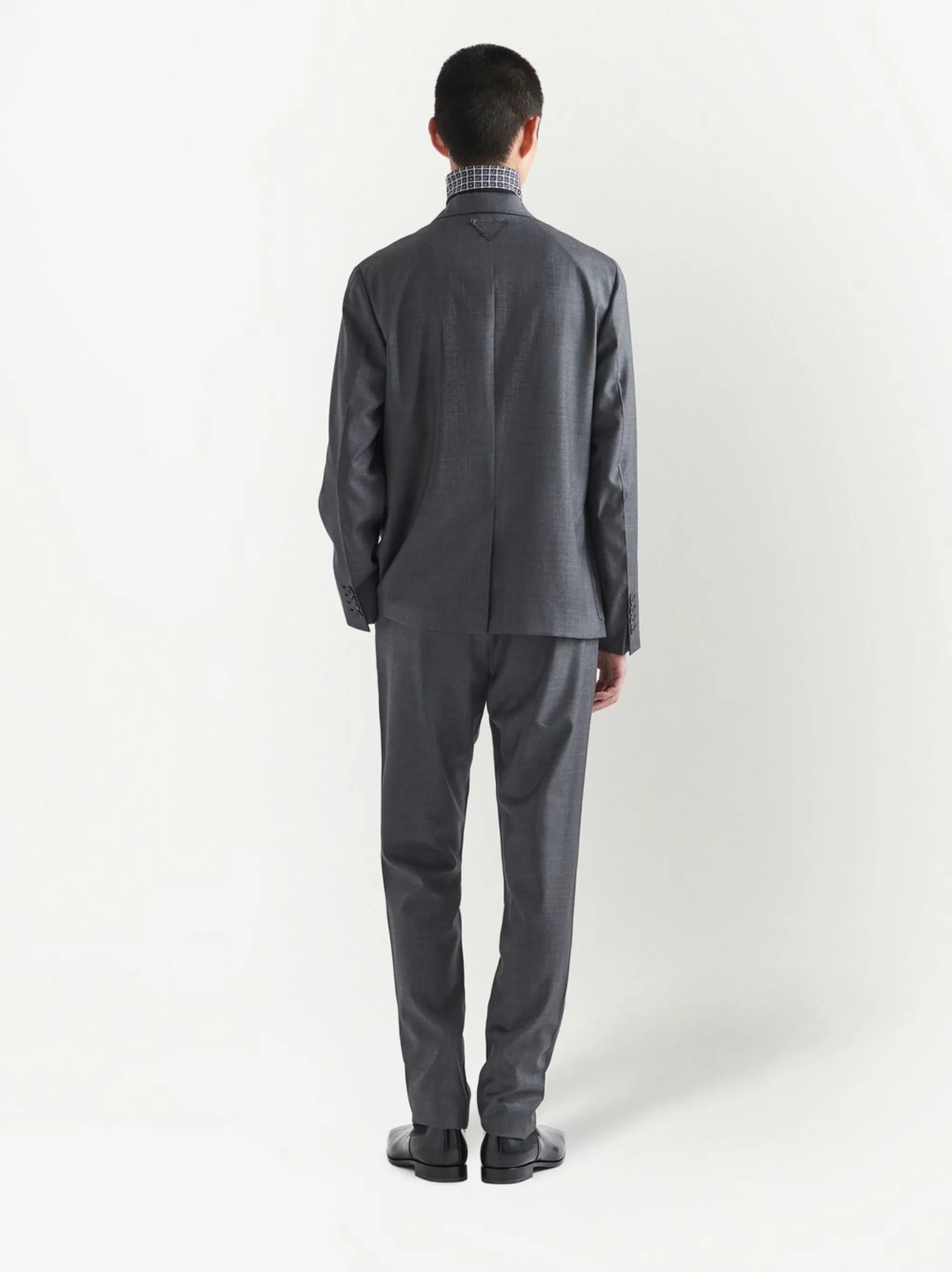 virgin-wool slim-cut trousers