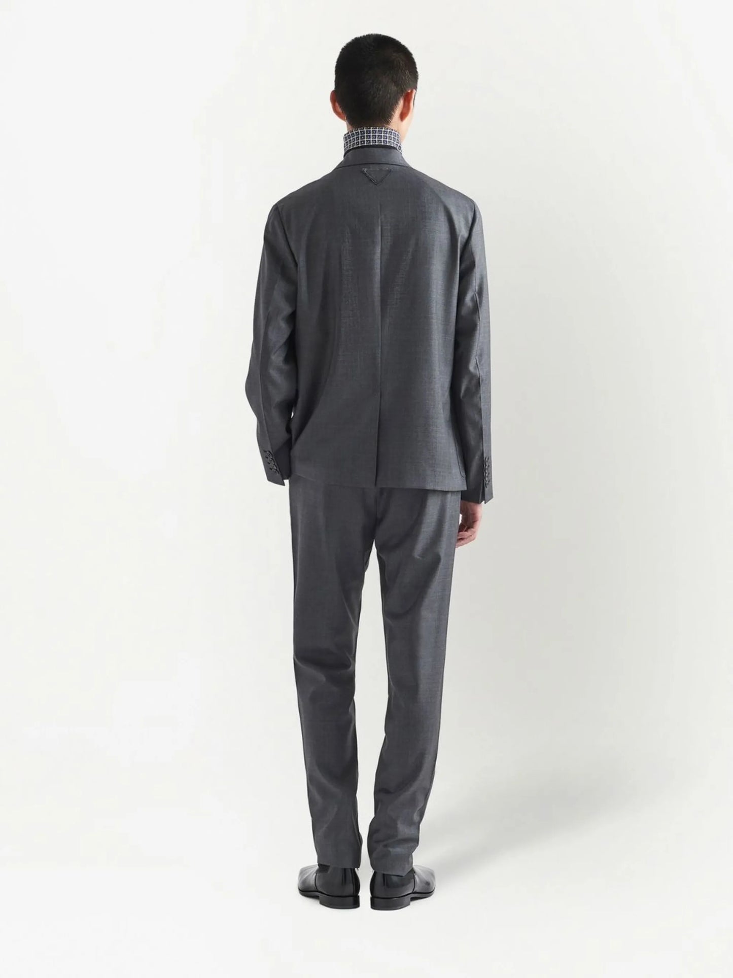virgin-wool slim-cut trousers