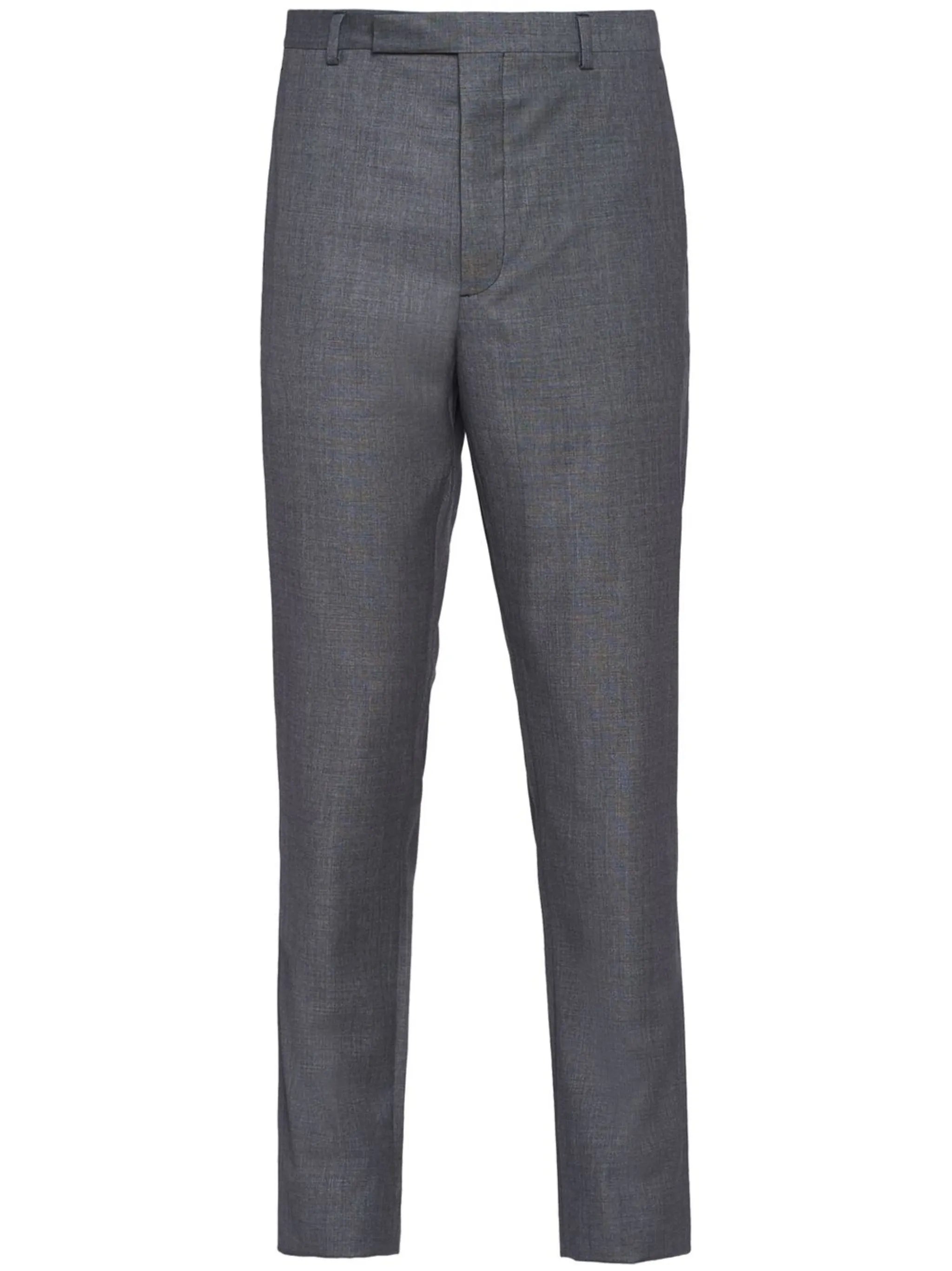 virgin-wool slim-cut trousers