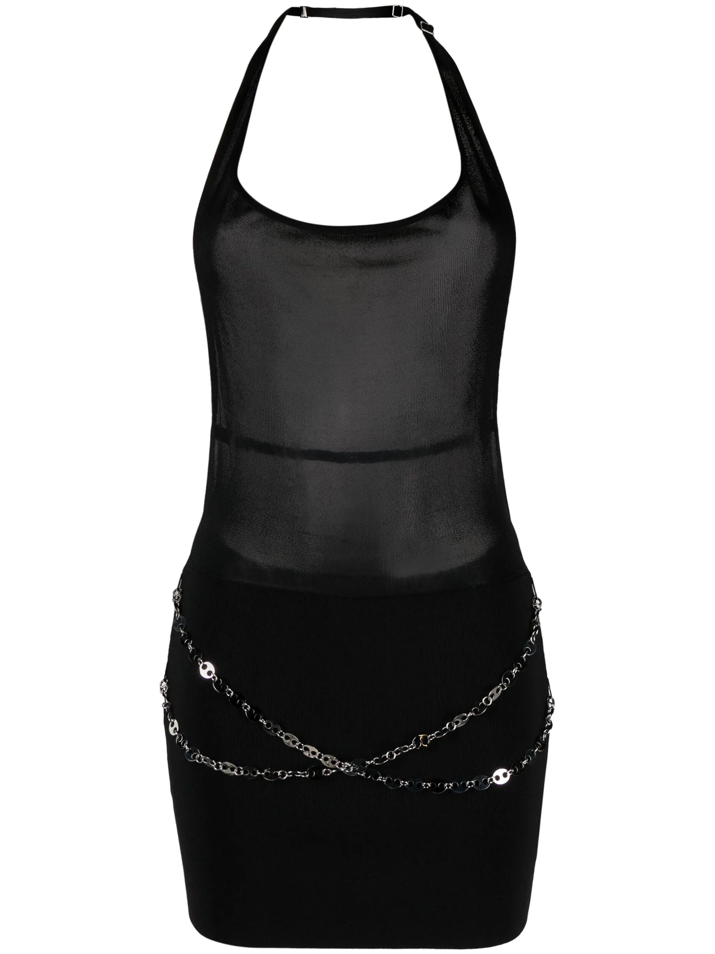 chain-link halterneck dress