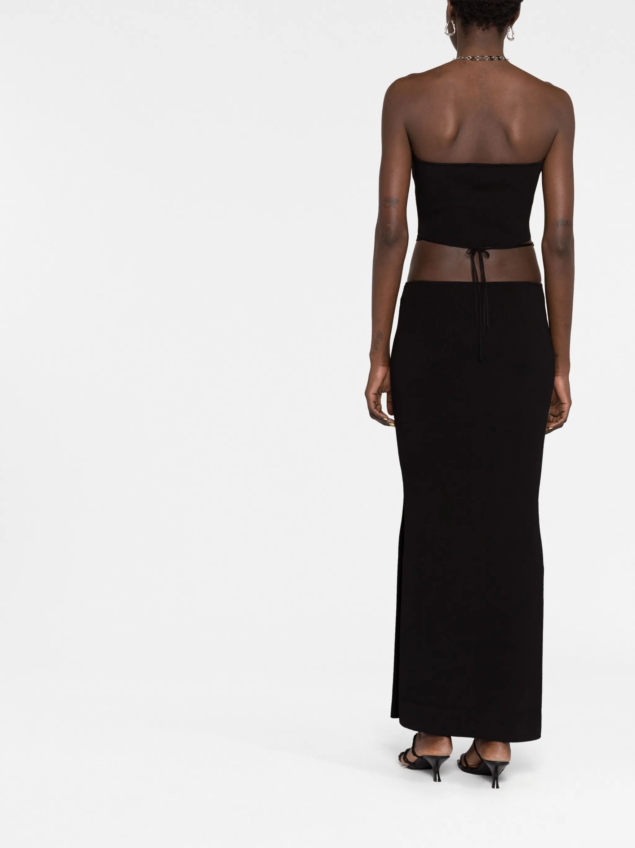 chain-link cut-out jersey dress