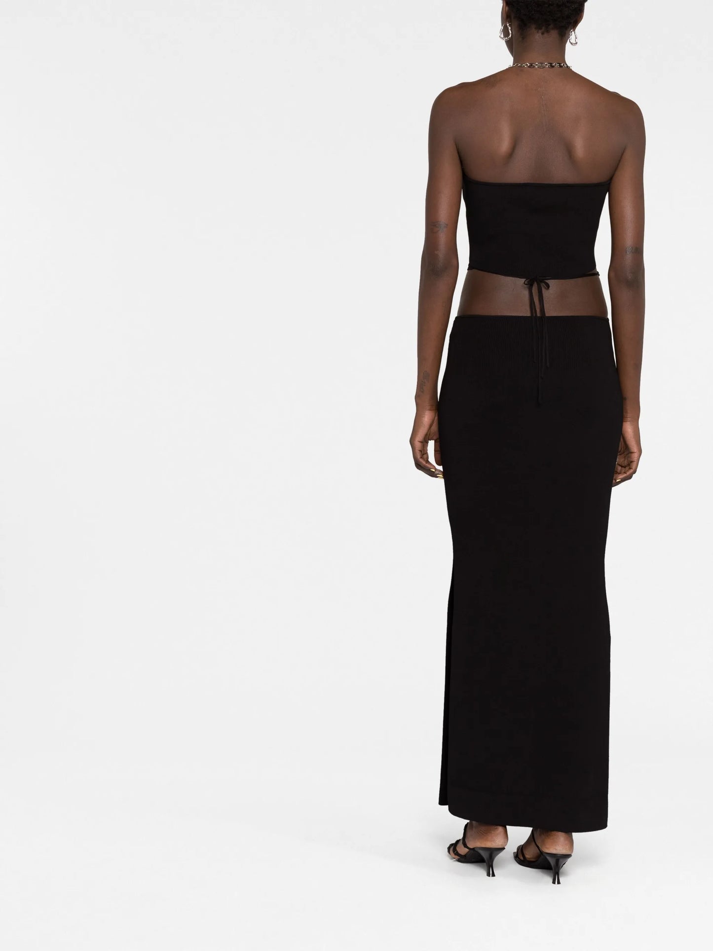 chain-link cut-out jersey dress