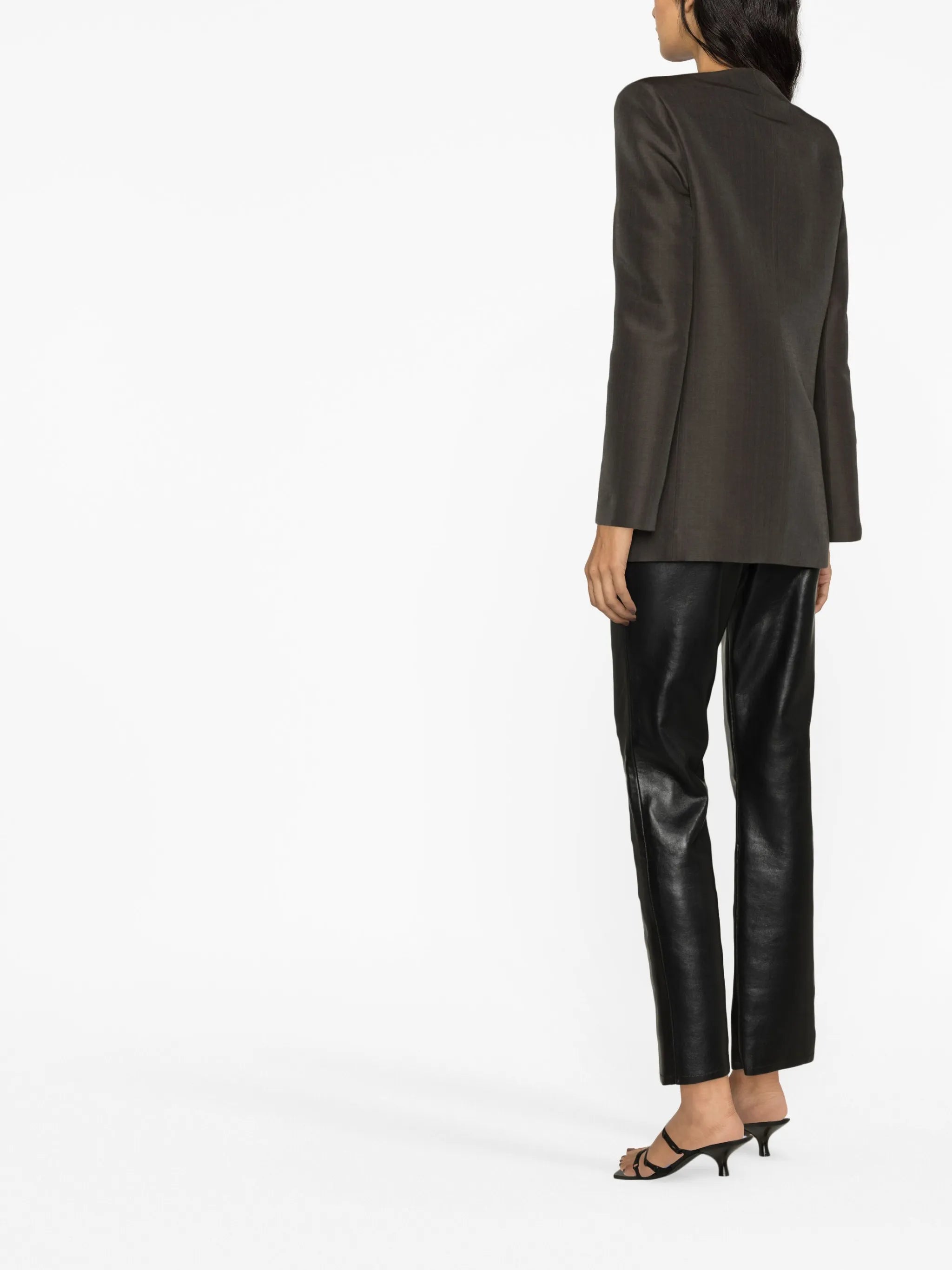 bra-detail collarless blazer