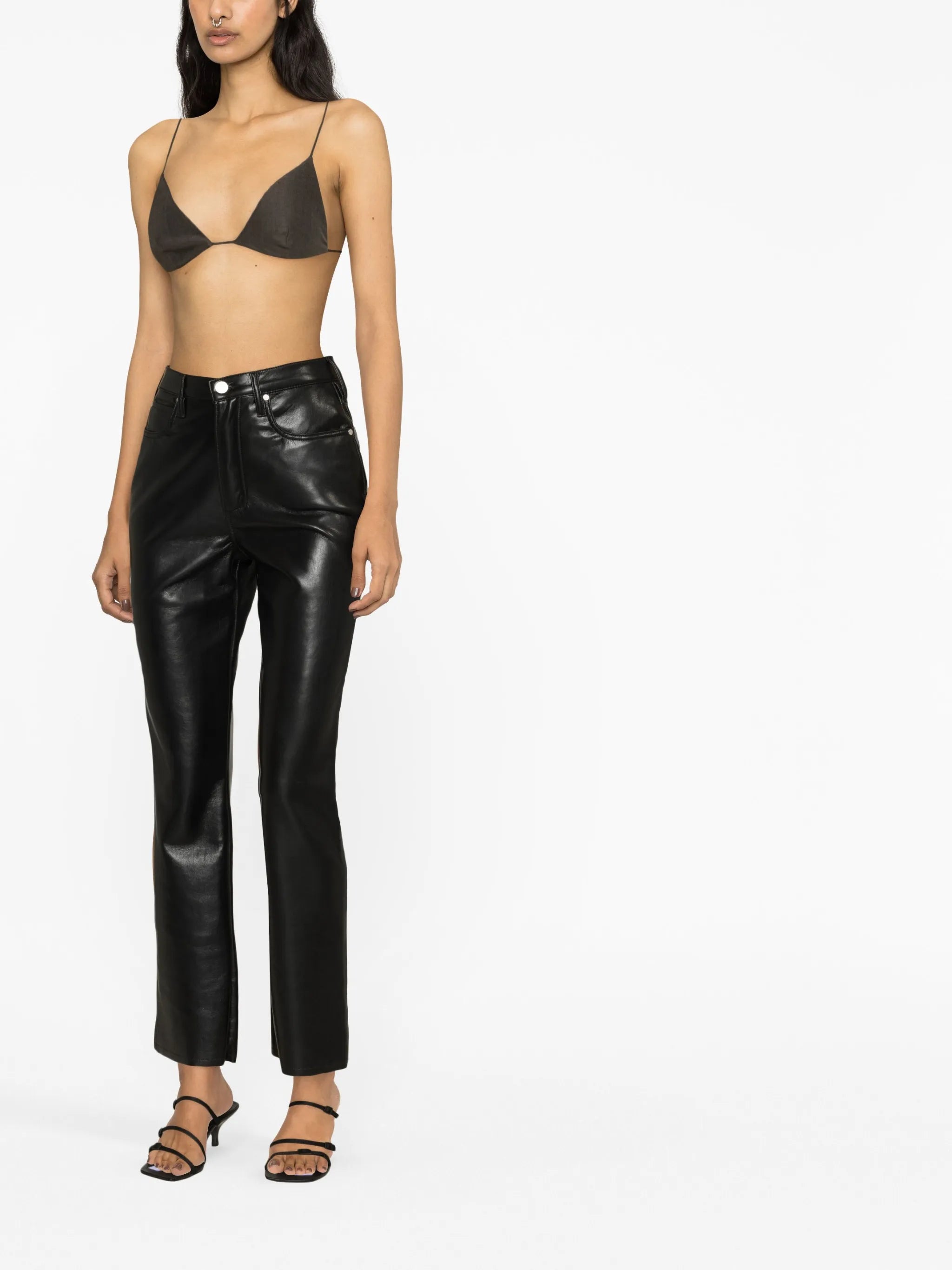bra-detail collarless blazer