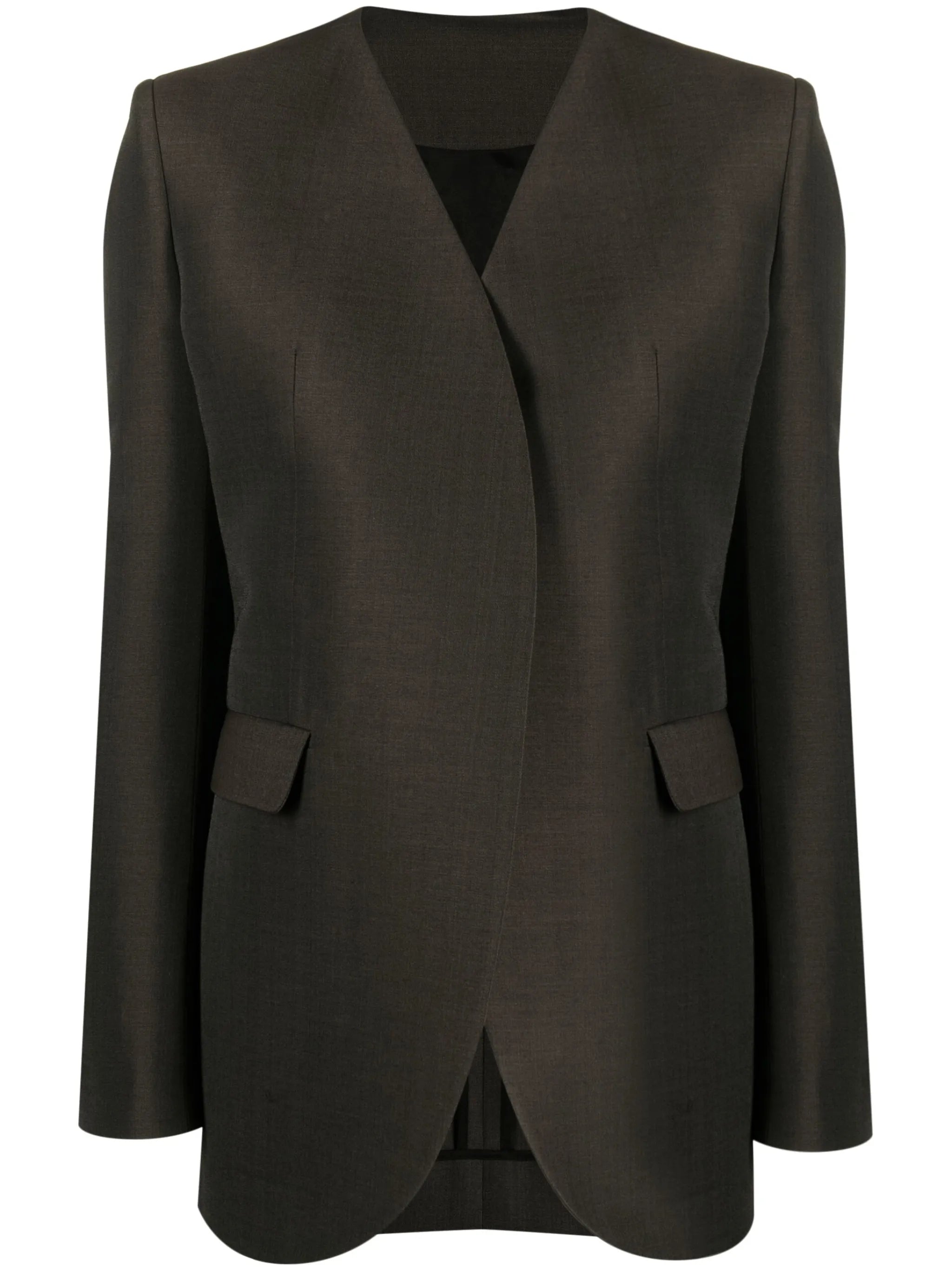 bra-detail collarless blazer
