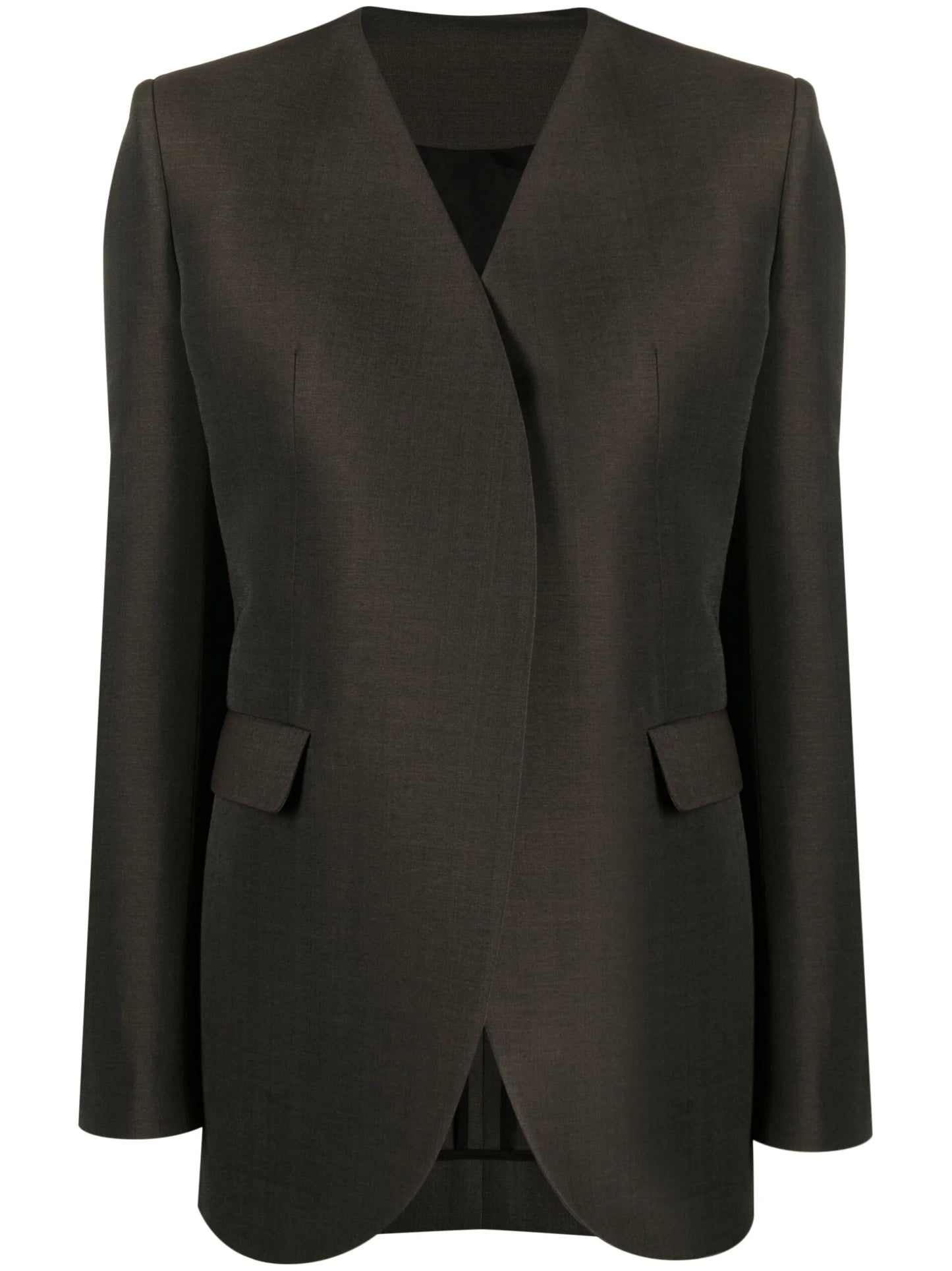 bra-detail collarless blazer
