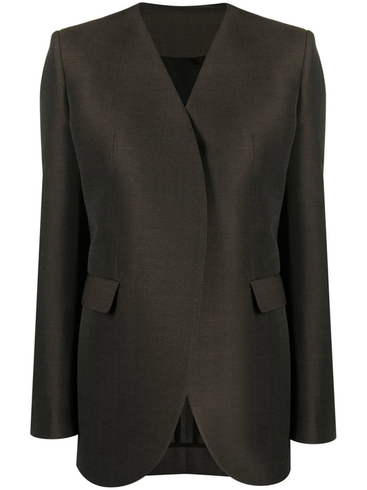 bra-detail collarless blazer