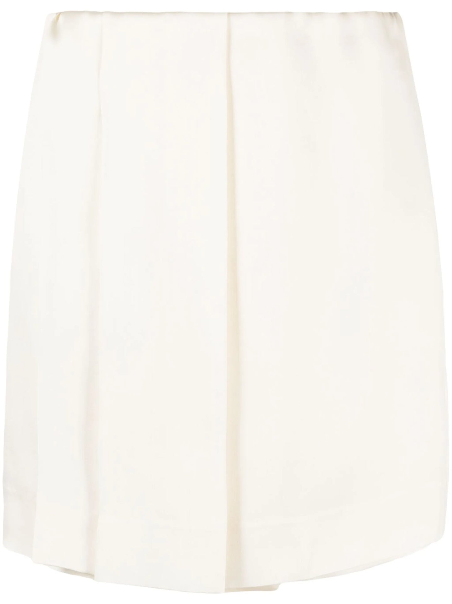 layered pleated silk mini skirt
