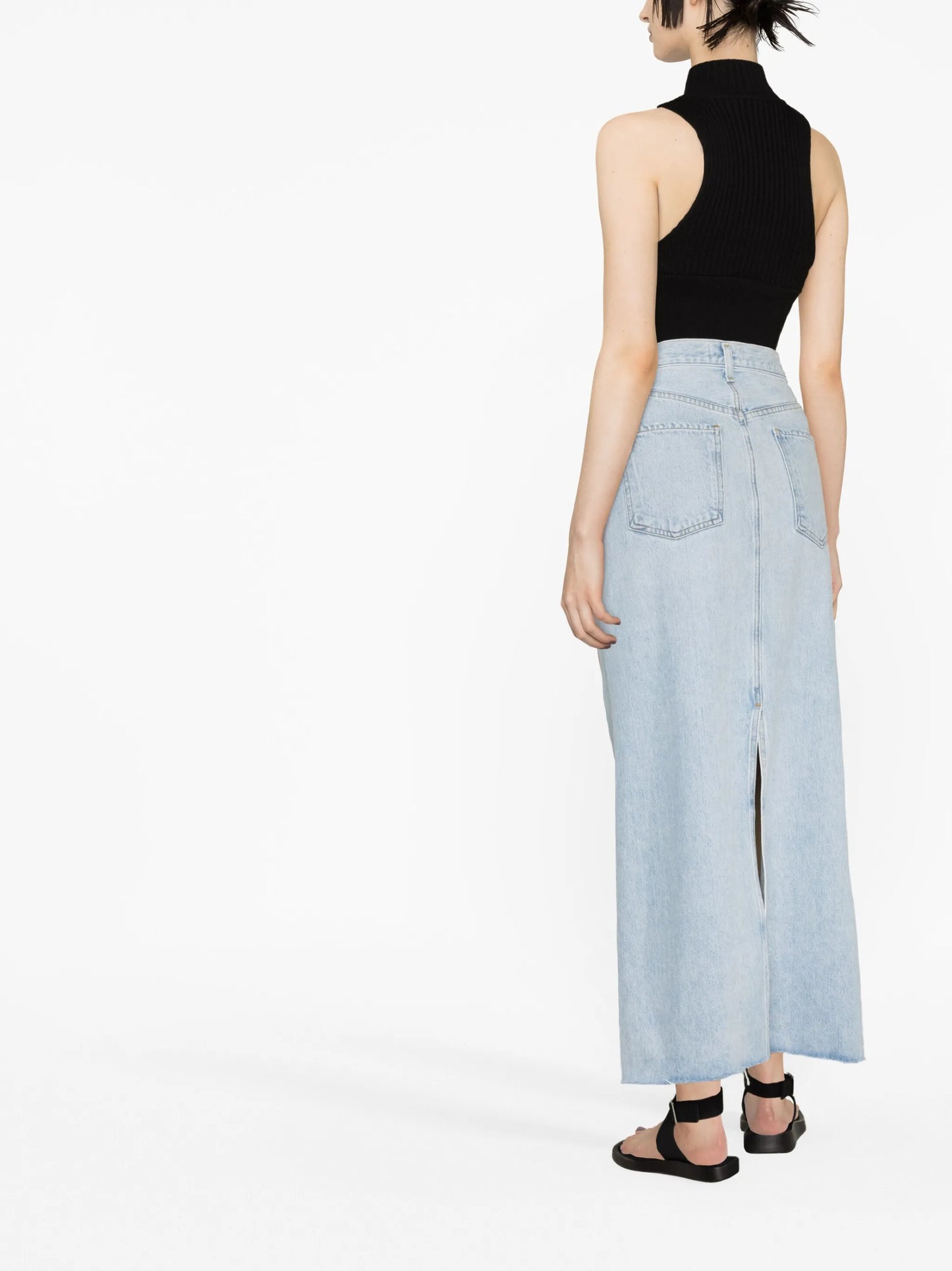 maxi denim skirt