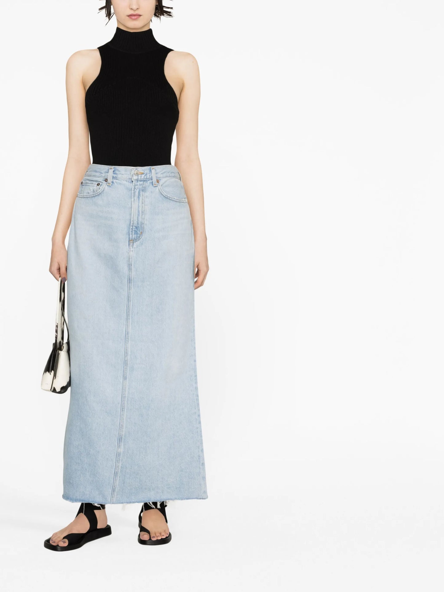 maxi denim skirt