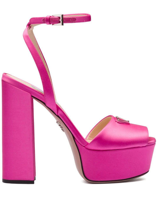 satin platform sandals