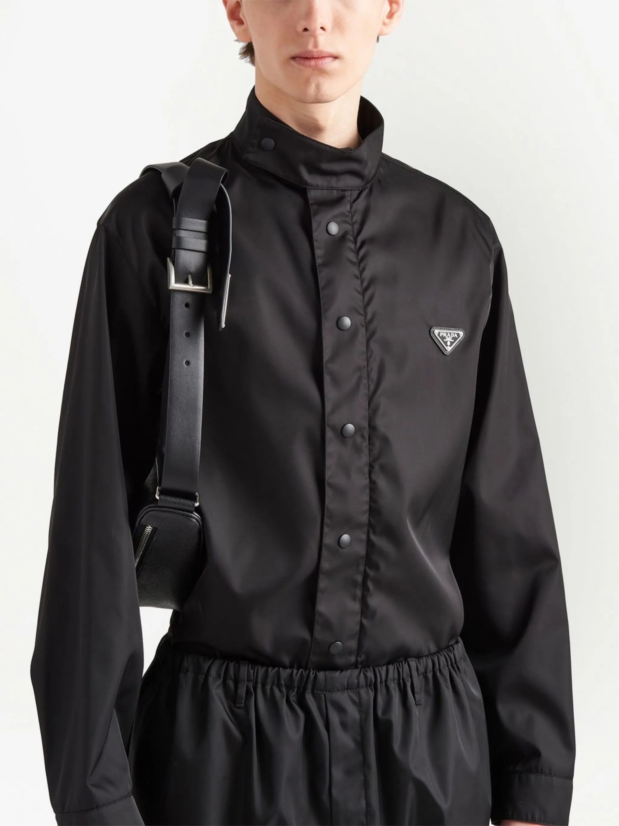 Re-Nylon triangle-logo shirt