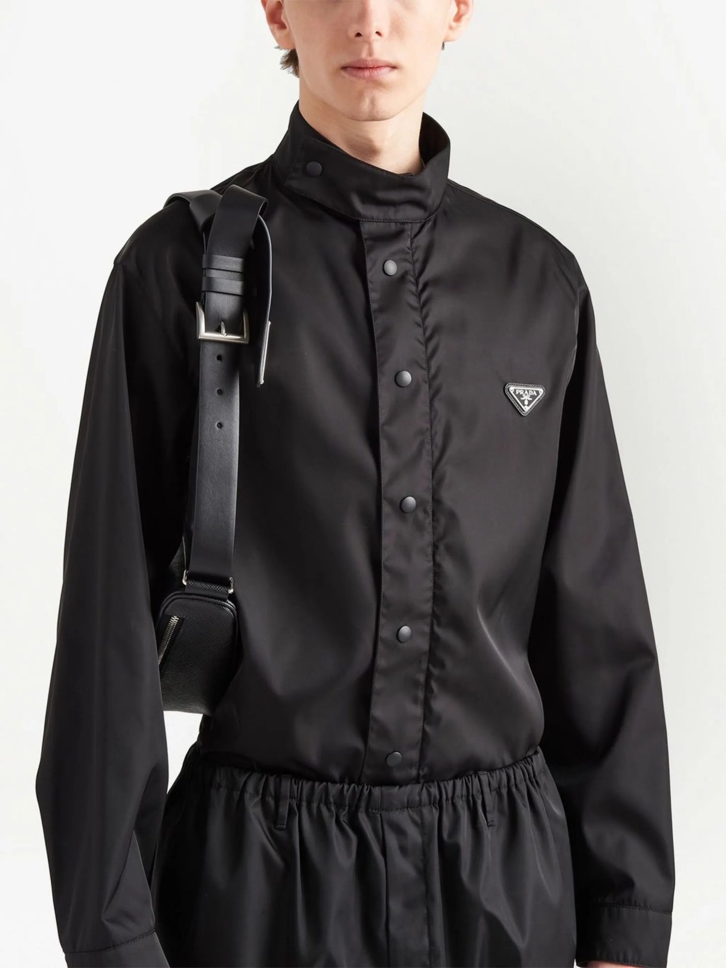 Re-Nylon triangle-logo shirt