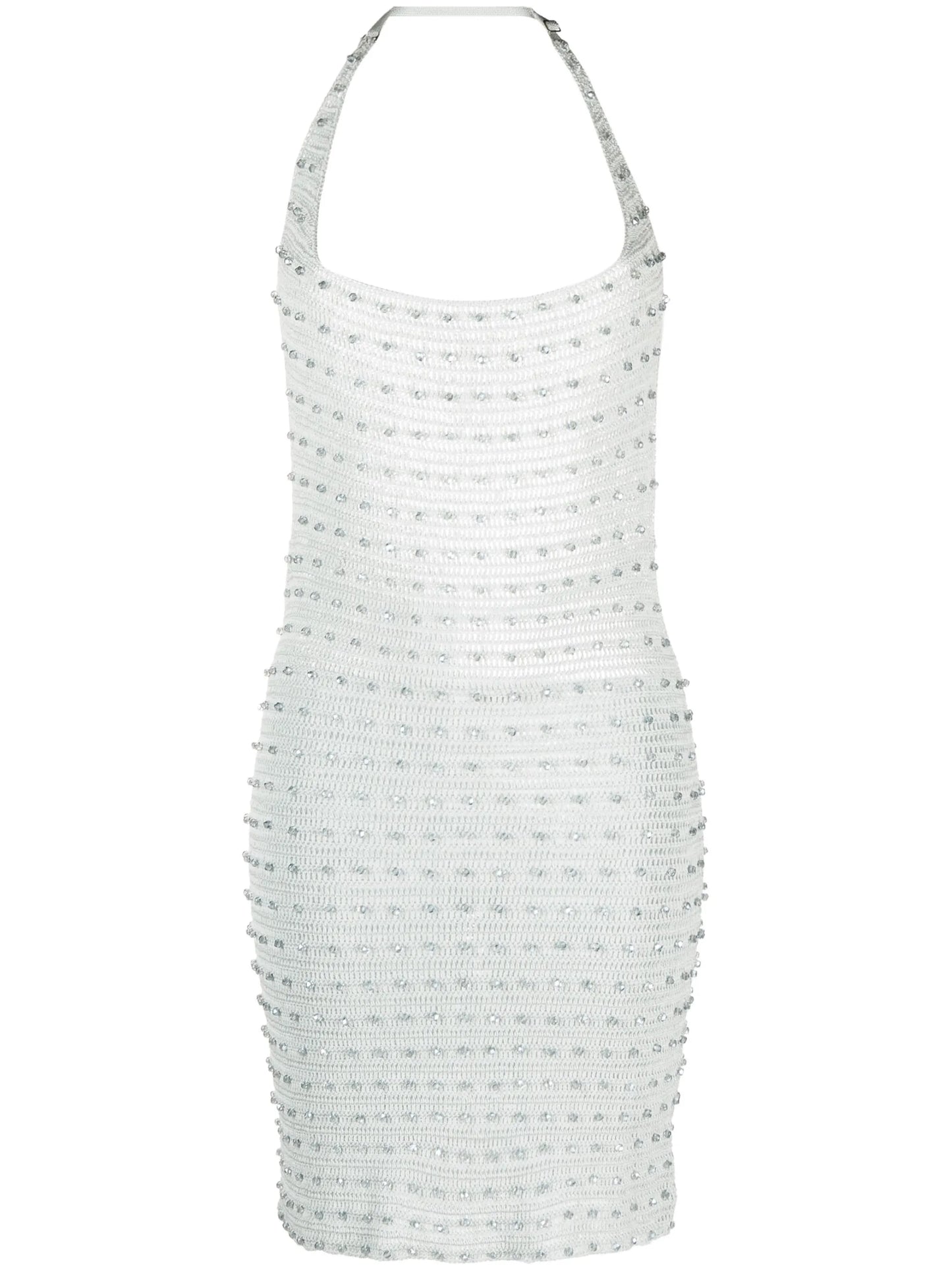 crystal embellished halterneck dress