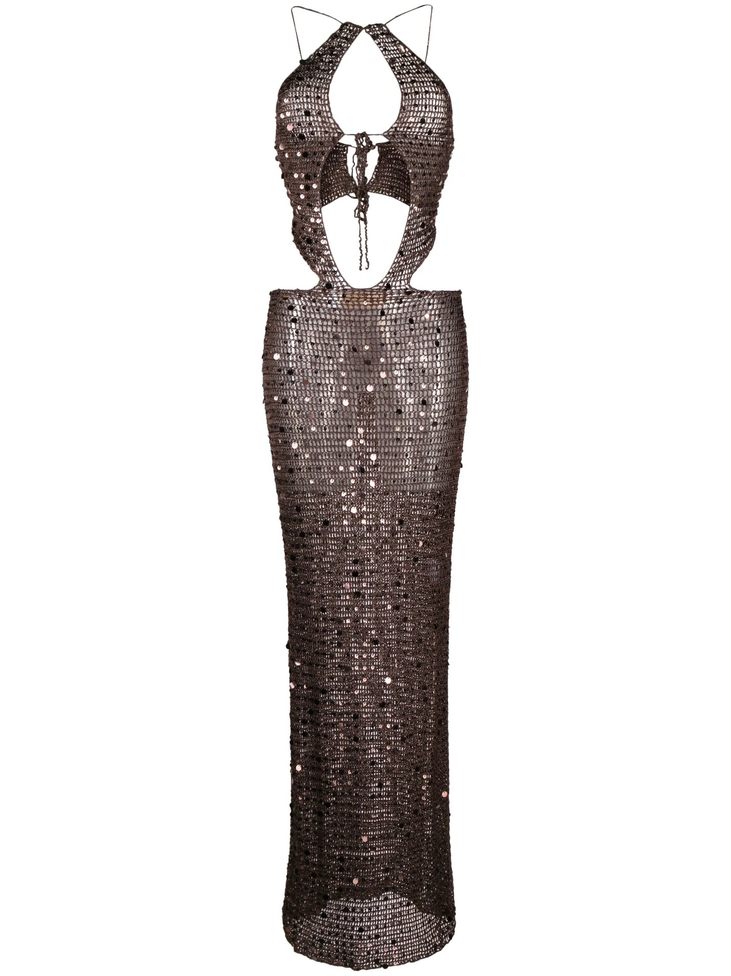 Morel sequin-embellished knit dress