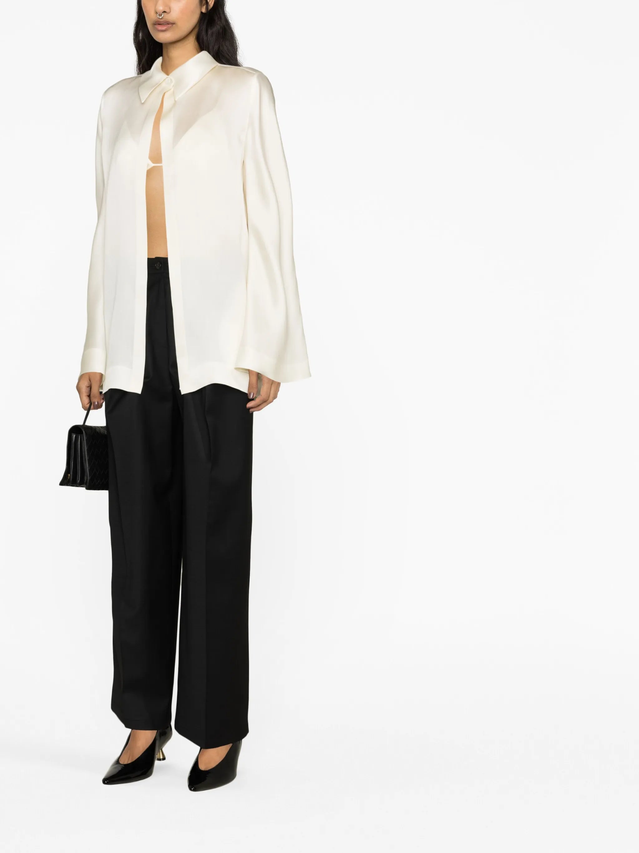 incorporated-bra silk shirt