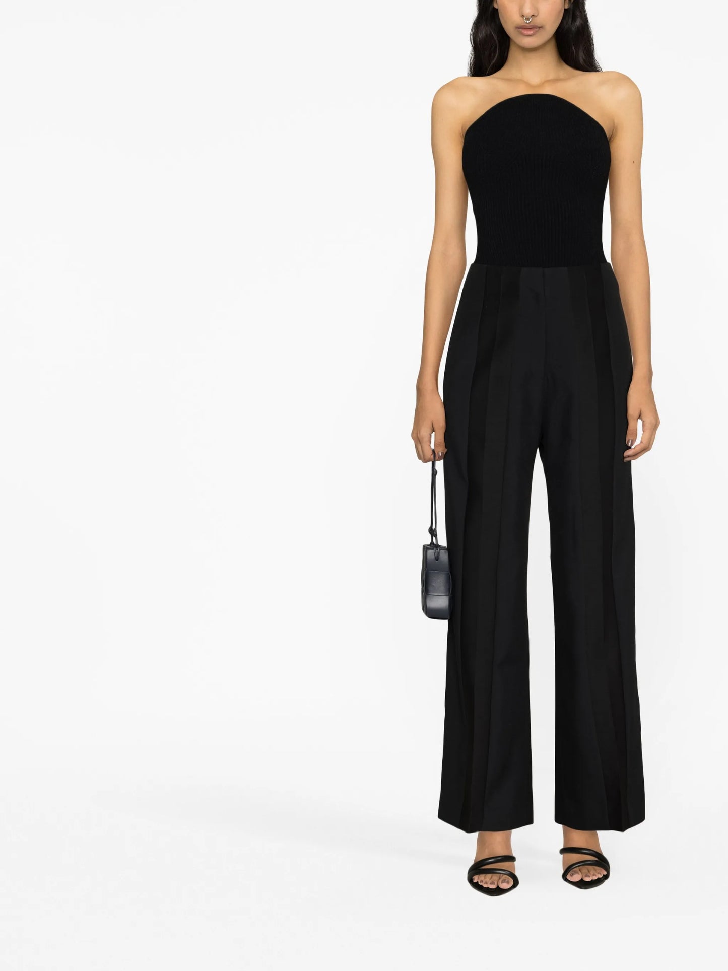 high-waisted wide-leg trousers