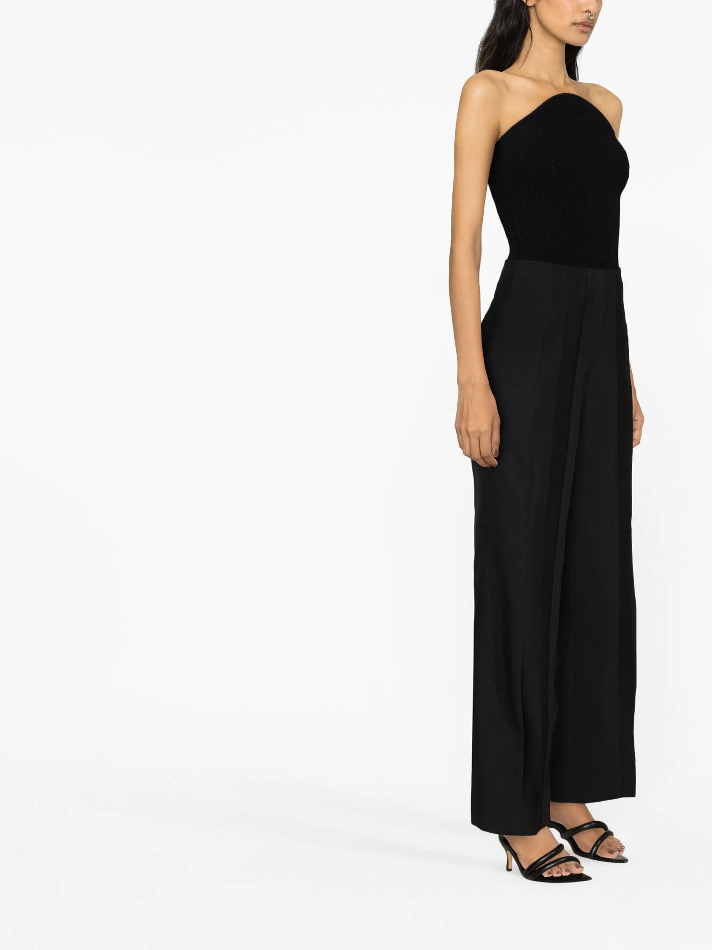 high-waisted wide-leg trousers