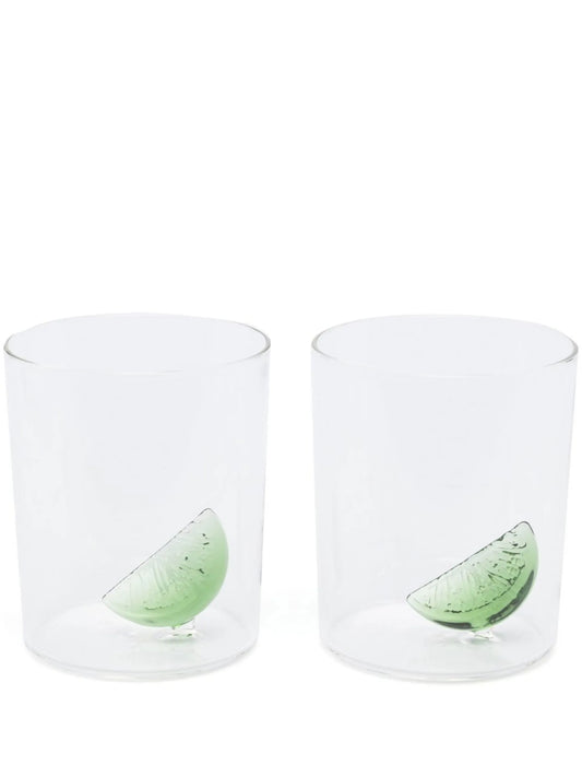 lime-cut embellished glass (set of two)