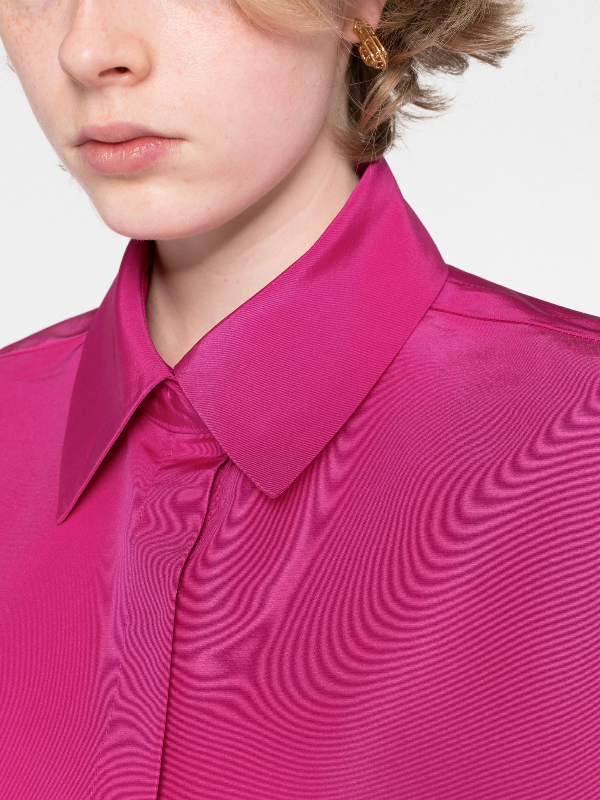 oversized silk shirt