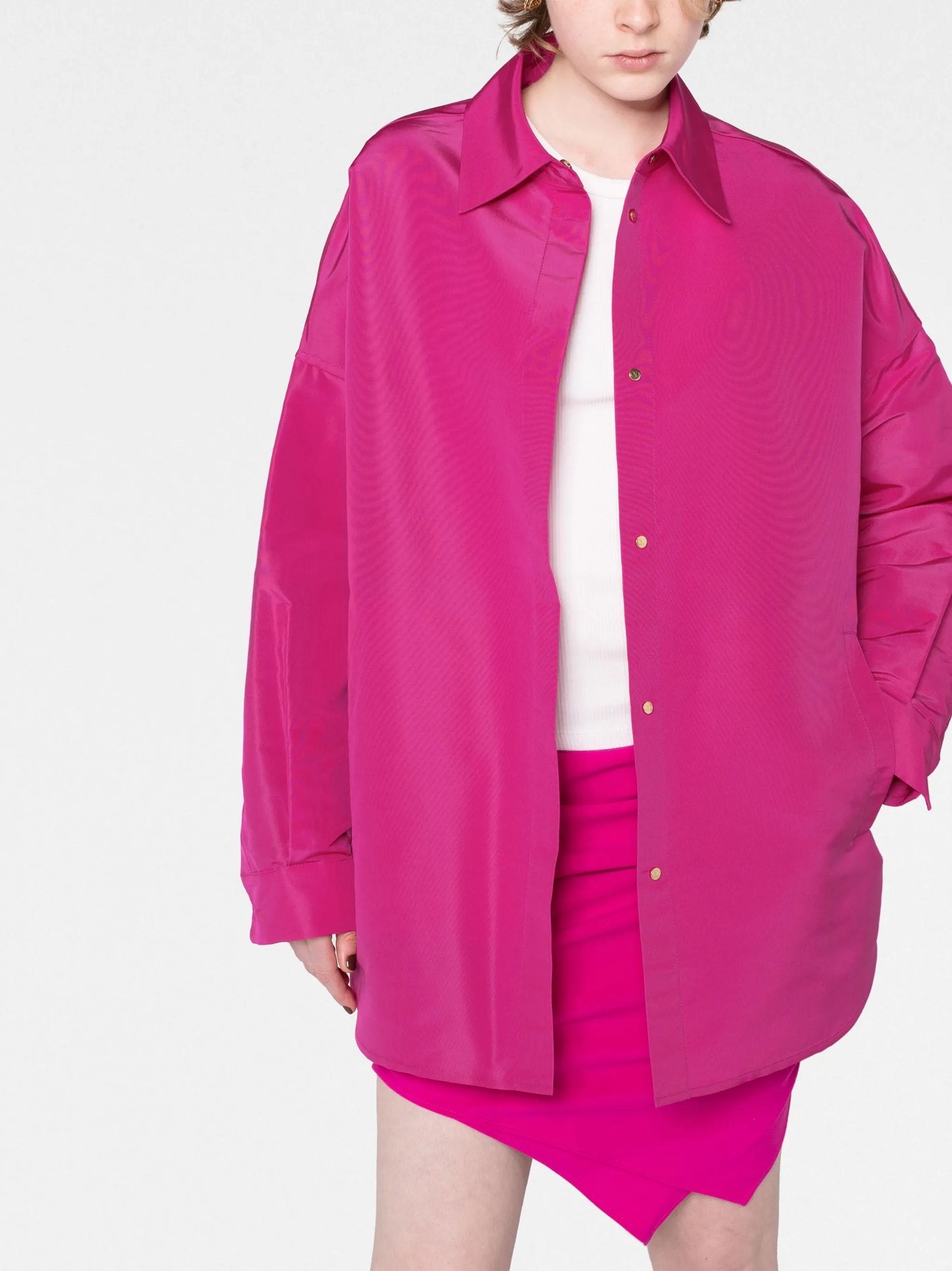 oversized silk shirt