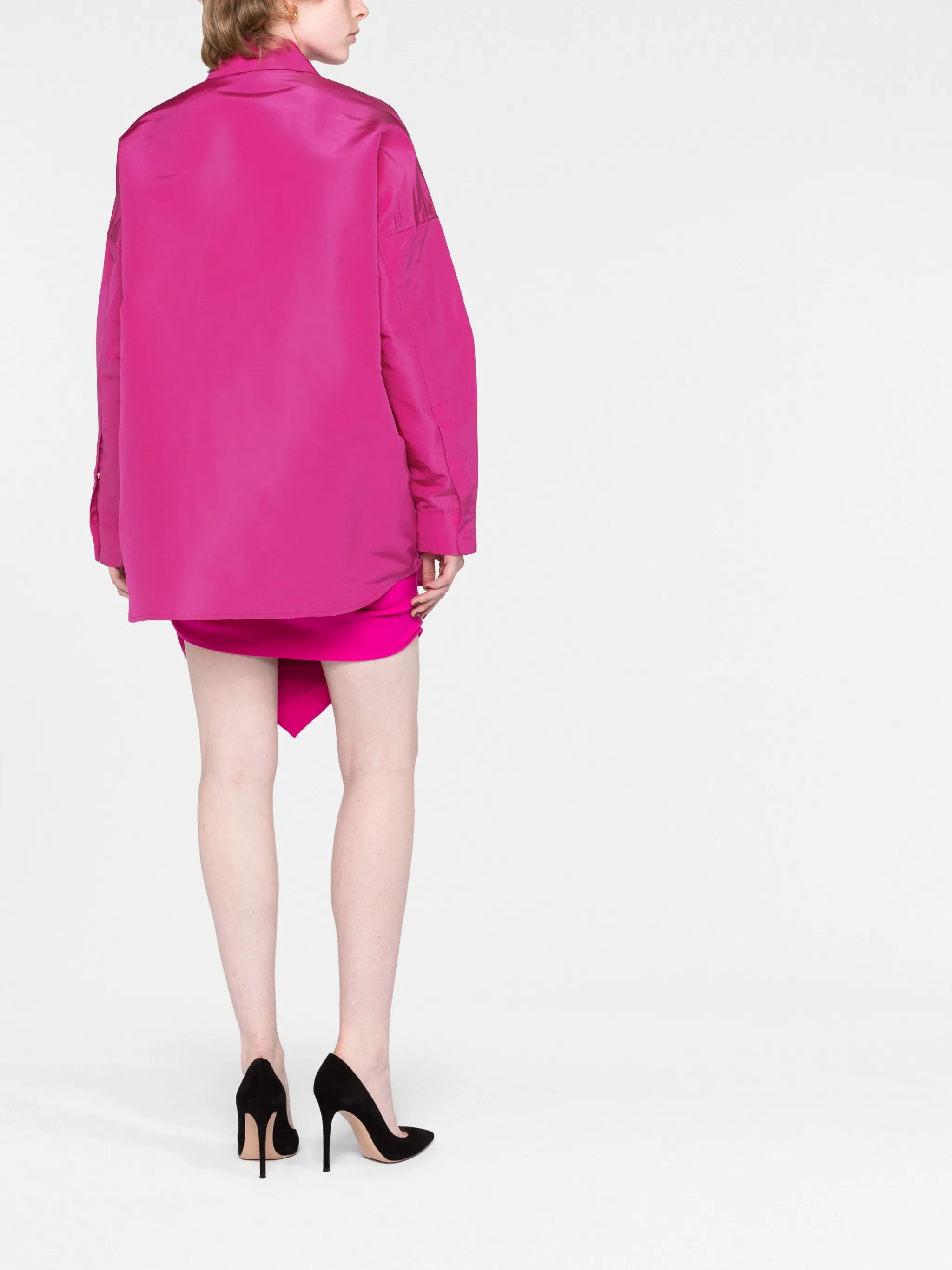 oversized silk shirt