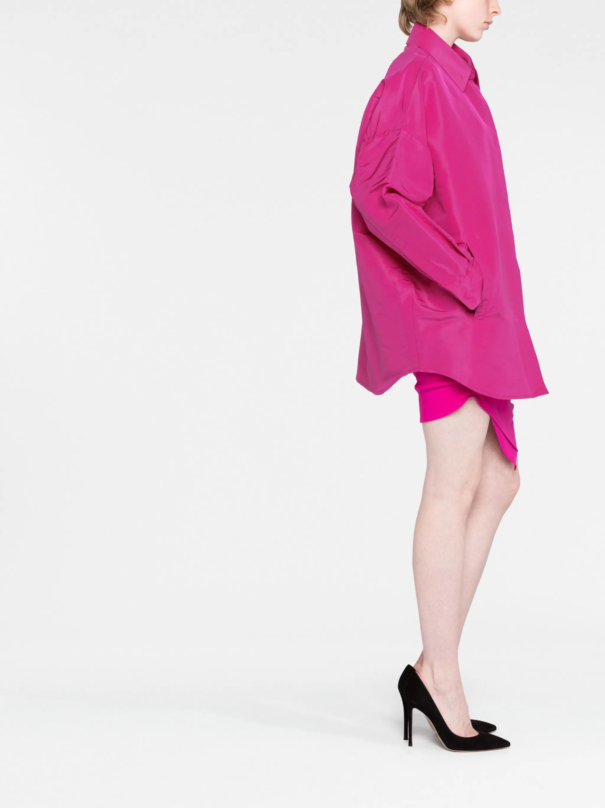 oversized silk shirt