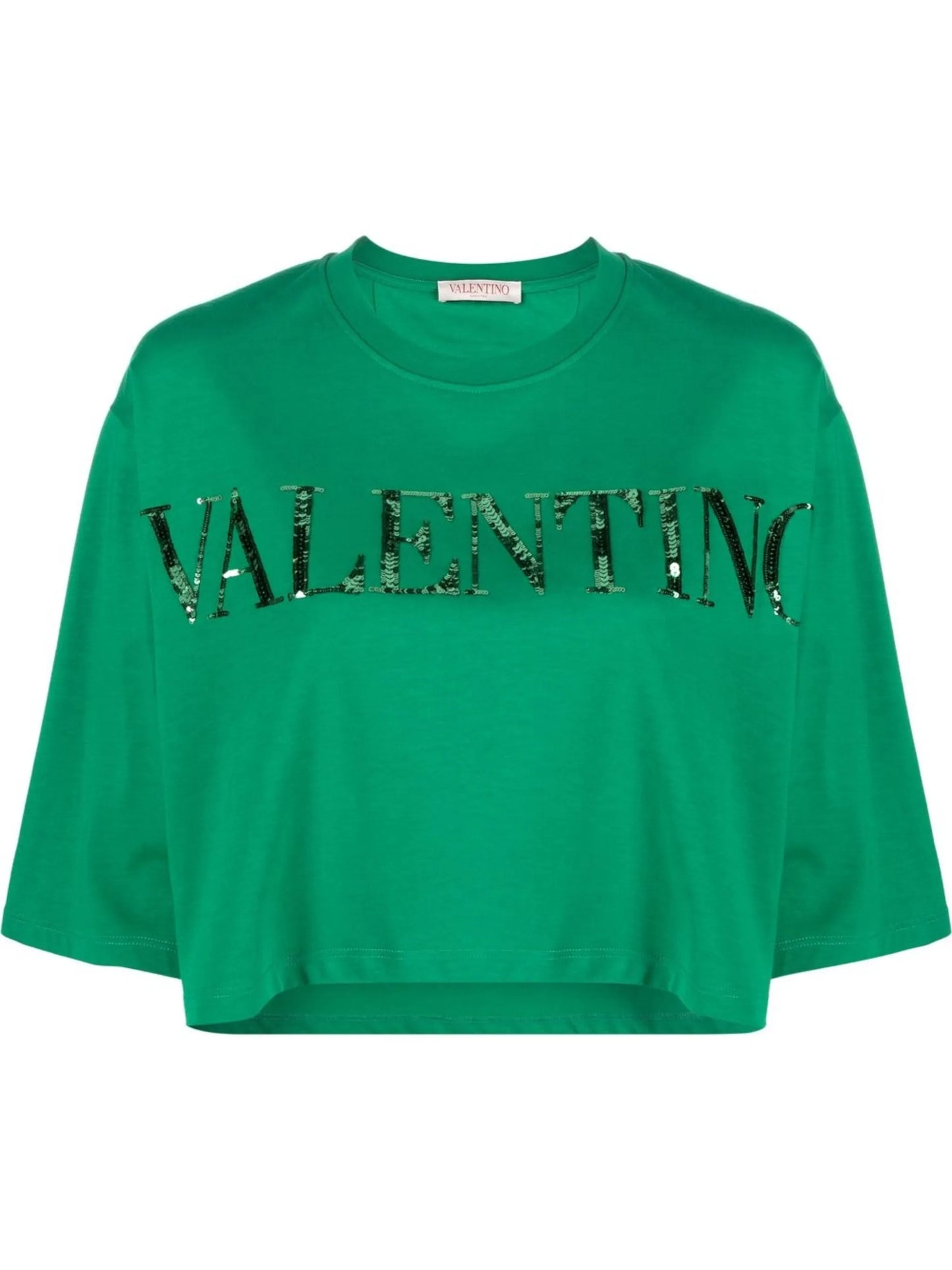 sequin-embellished cropped T-shirt