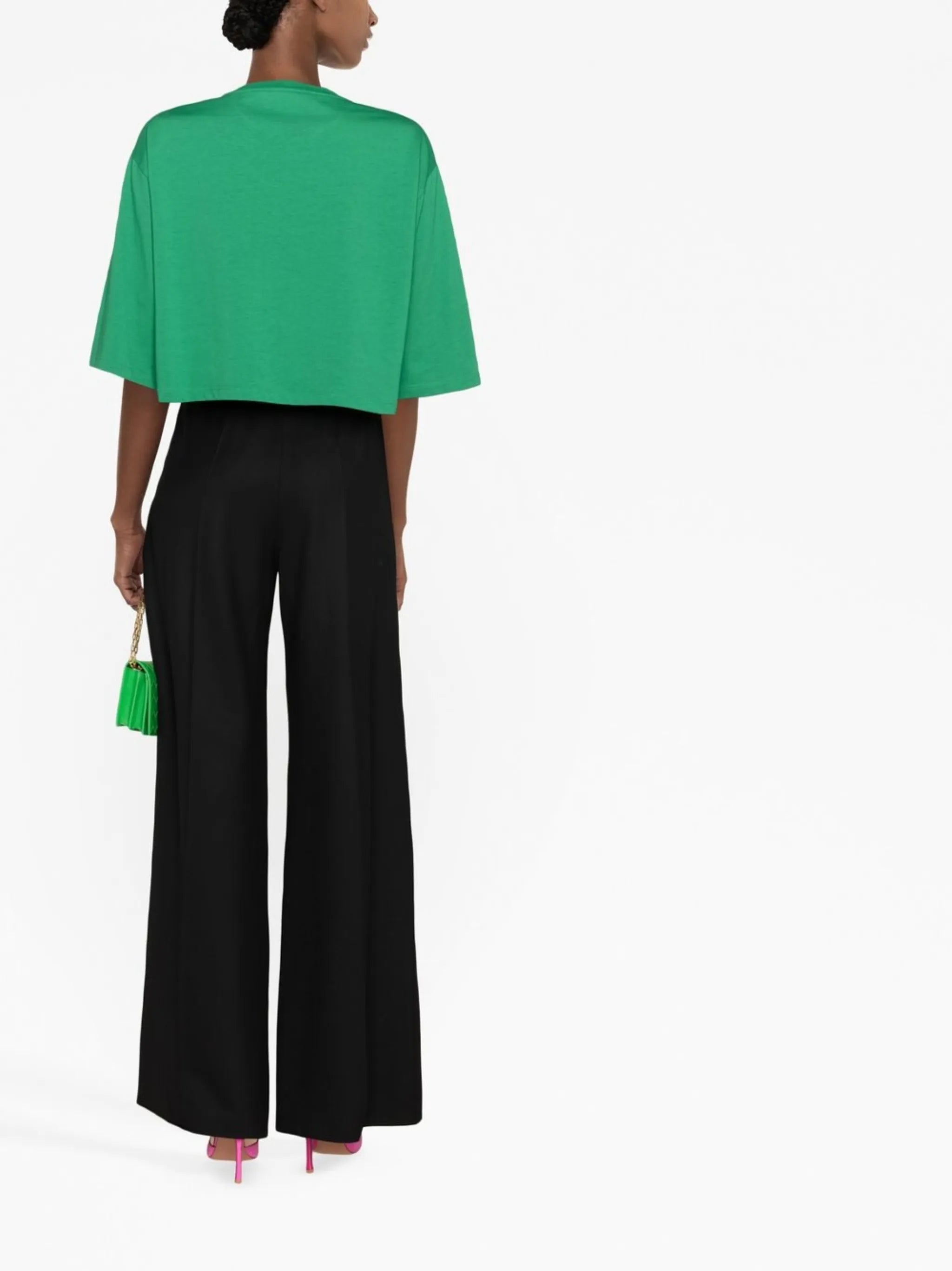 sequin-embellished cropped T-shirt