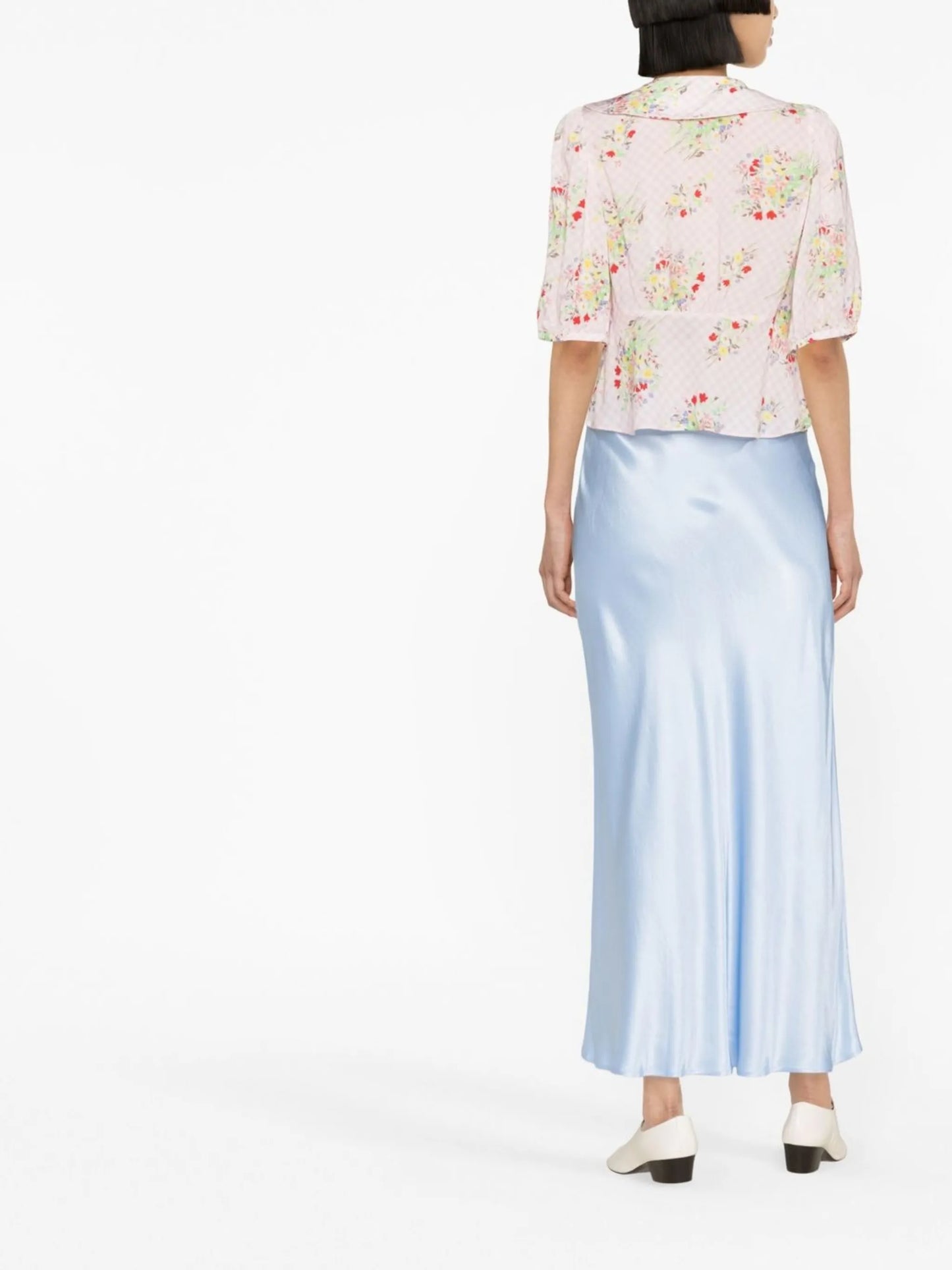 floral-print blouse