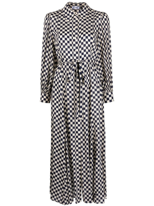 'Maddison' checkerboard-print shirt dress