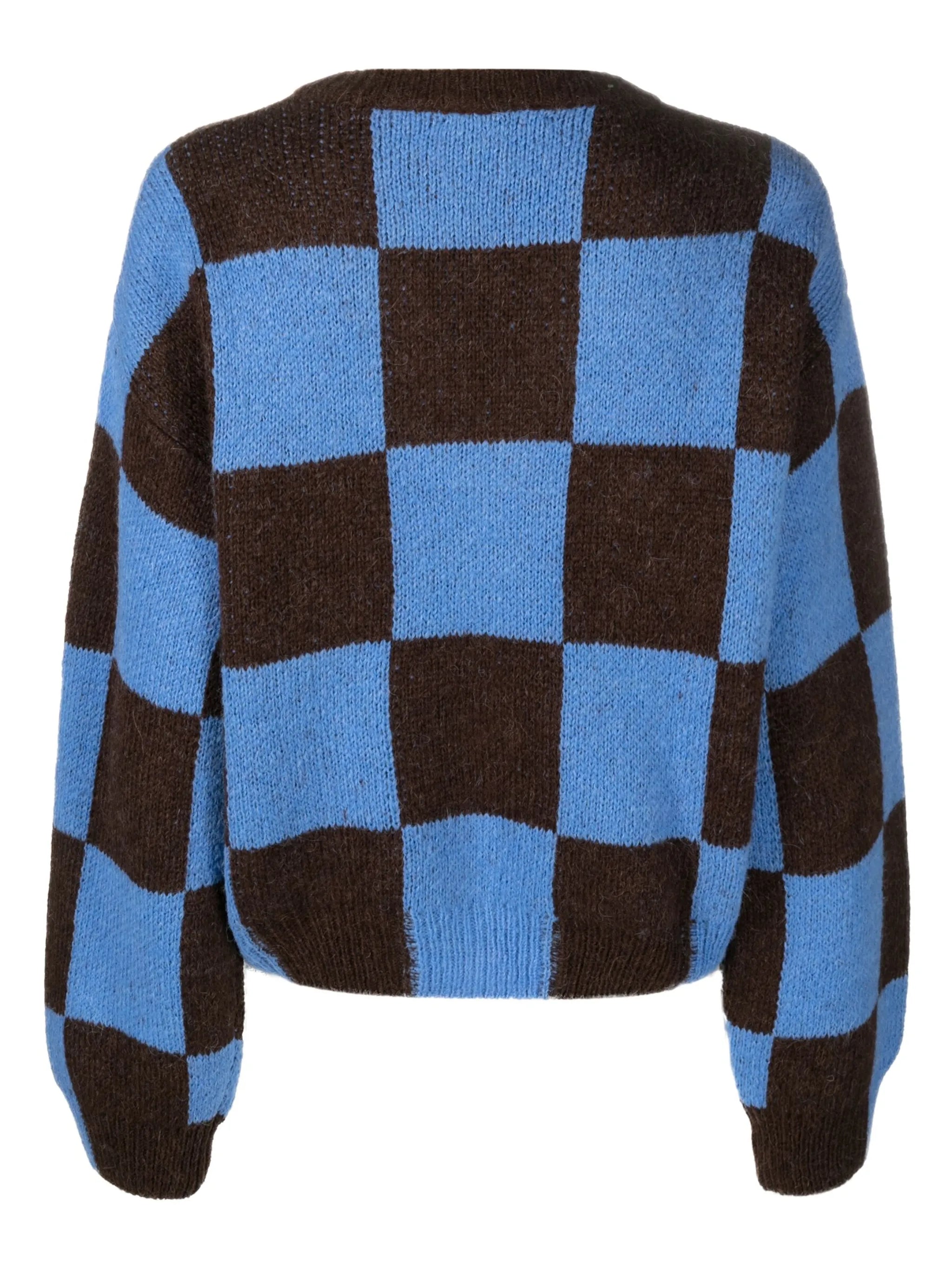 check-pattern cardigan