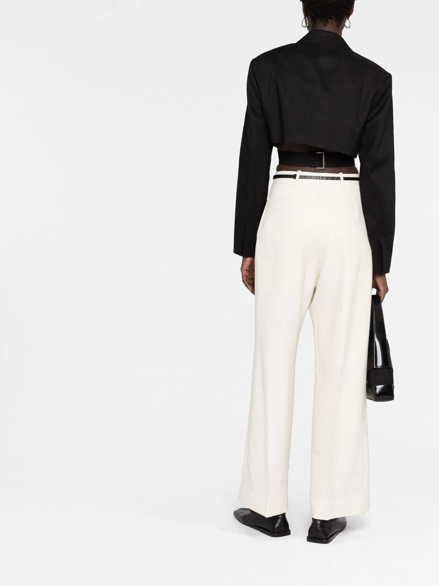 belted wide-leg trousers