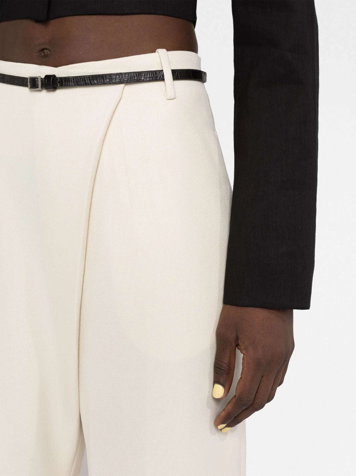 belted wide-leg trousers