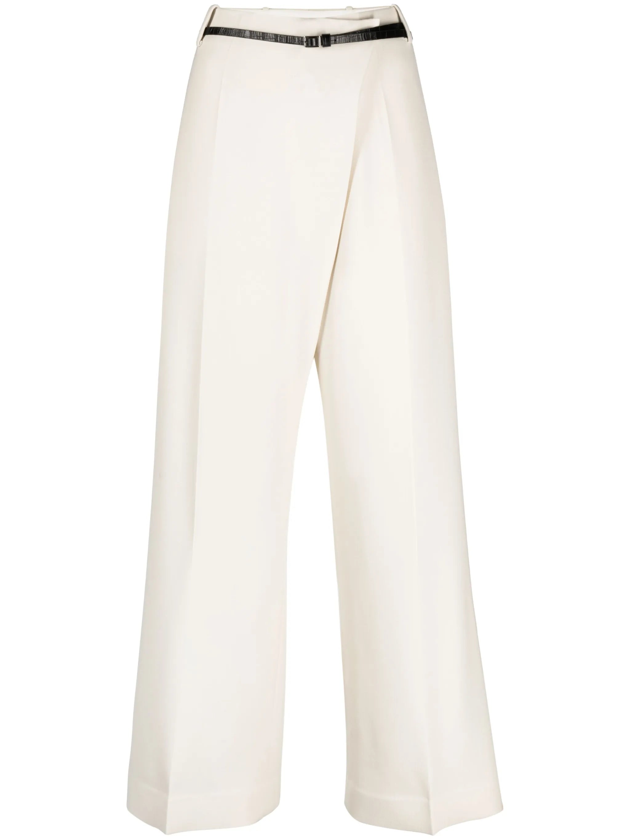 belted wide-leg trousers