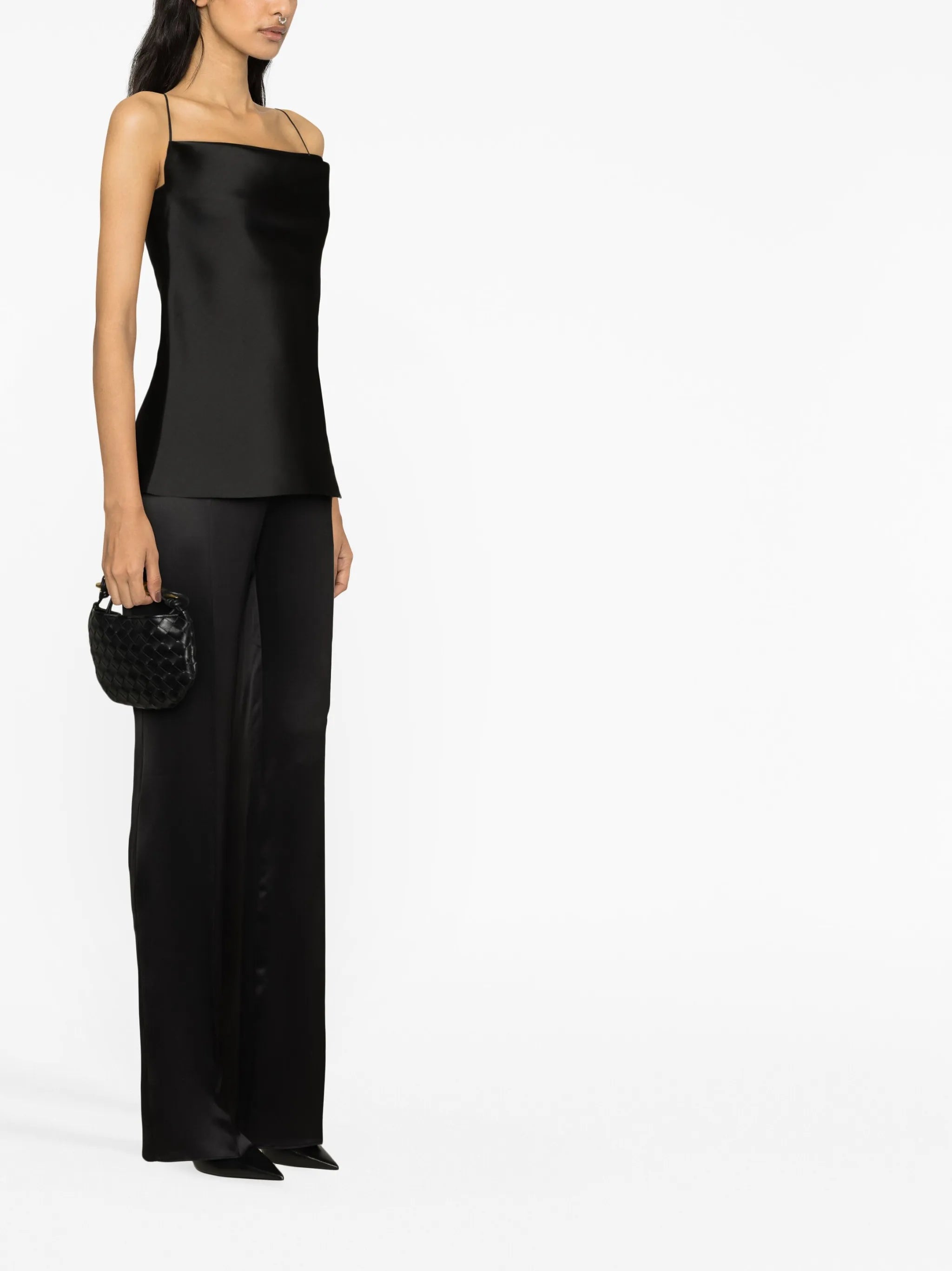 square-neck silk top