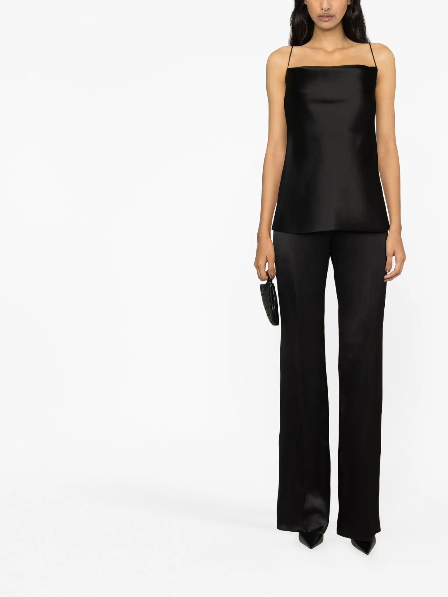 square-neck silk top