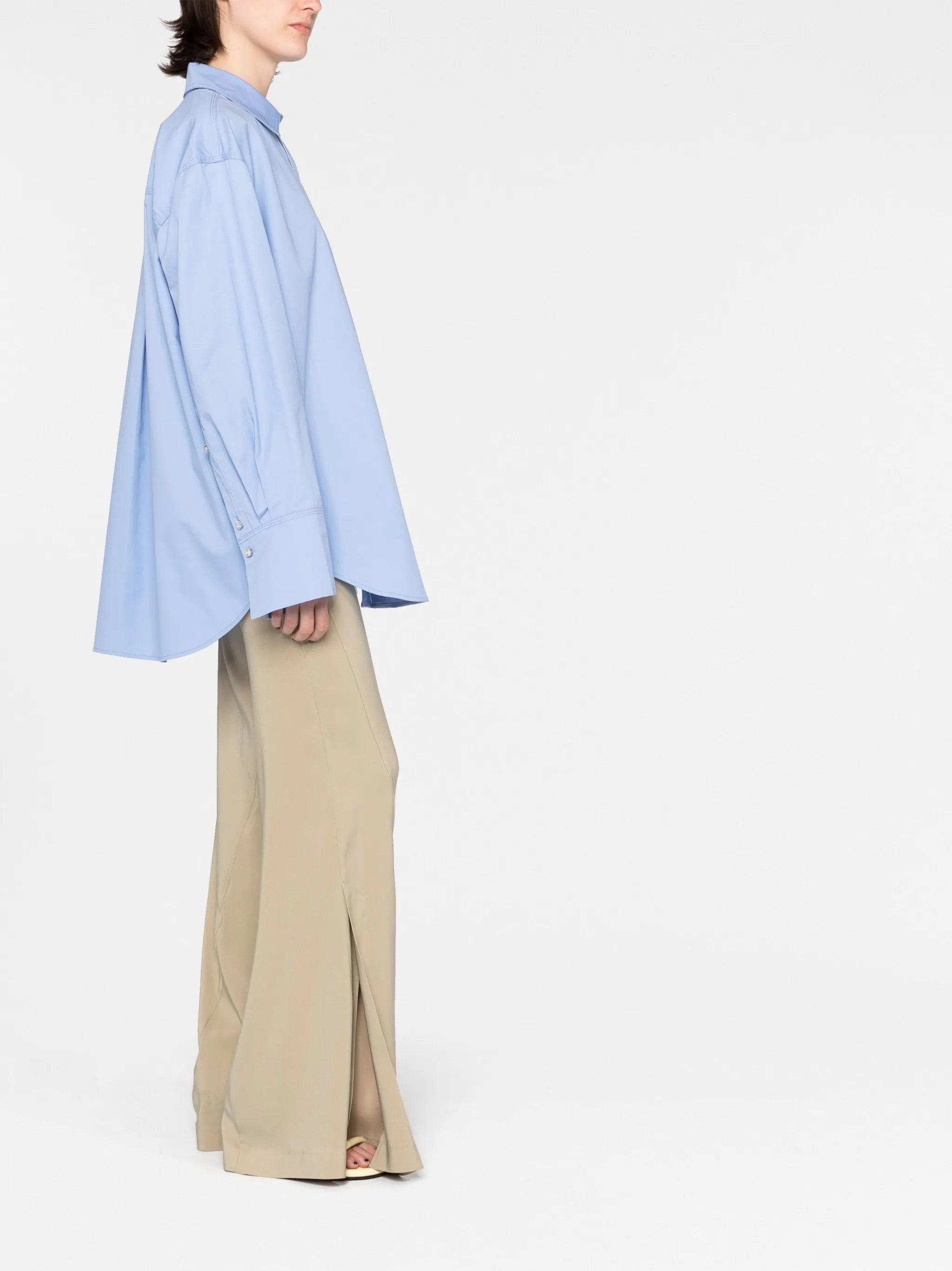 extra-long sleeve organic-cotton shirt