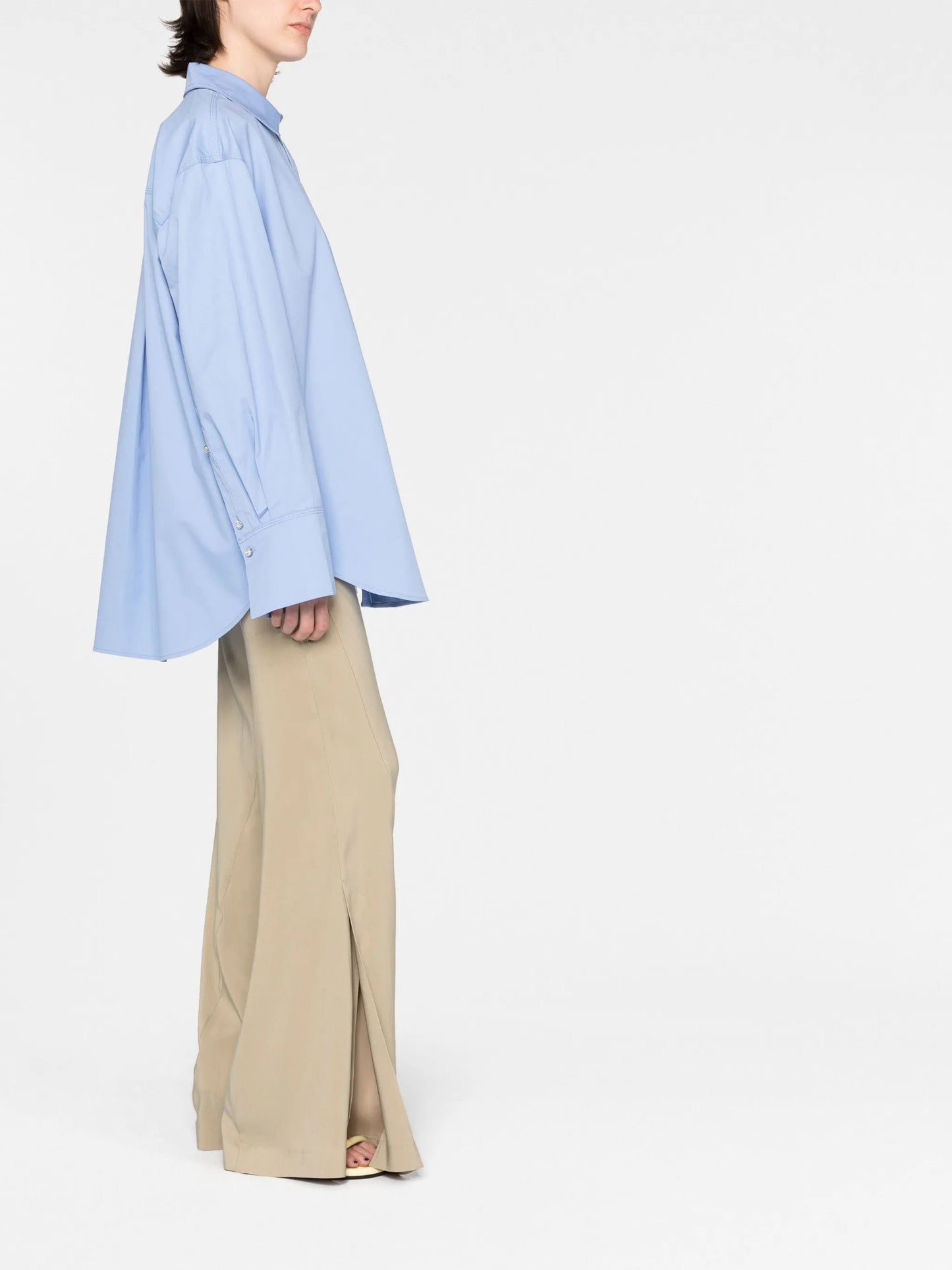 extra-long sleeve organic-cotton shirt