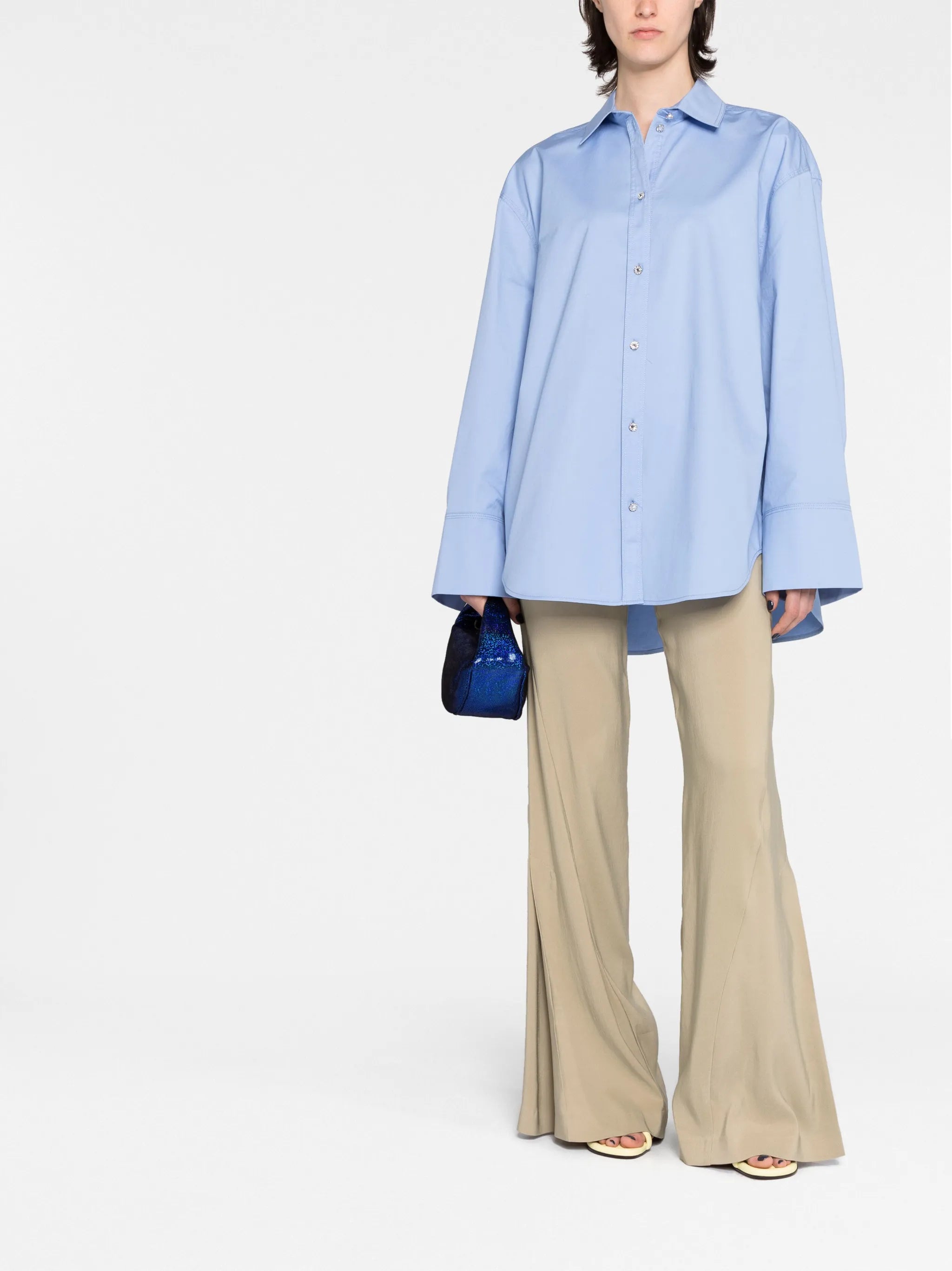 extra-long sleeve organic-cotton shirt