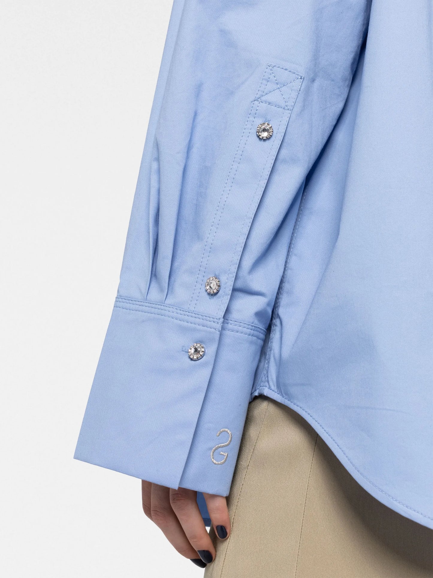 extra-long sleeve organic-cotton shirt