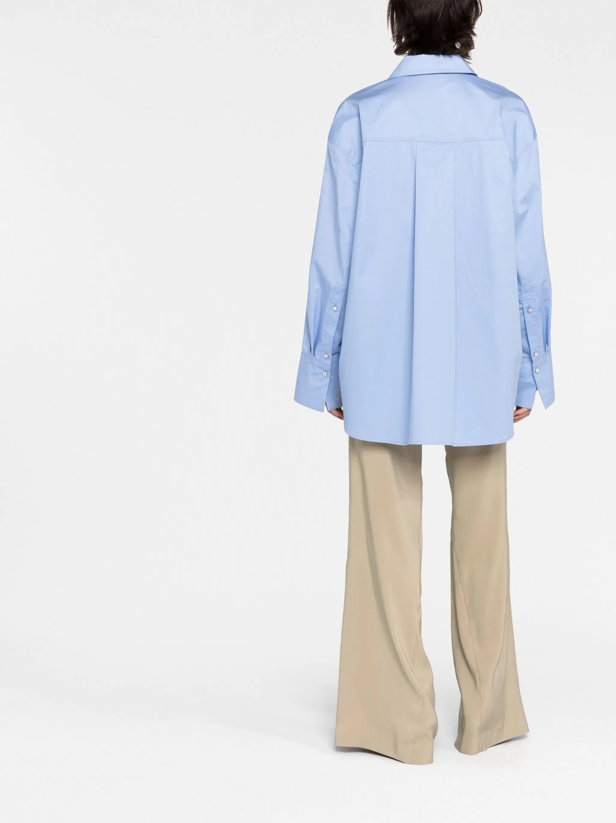 extra-long sleeve organic-cotton shirt