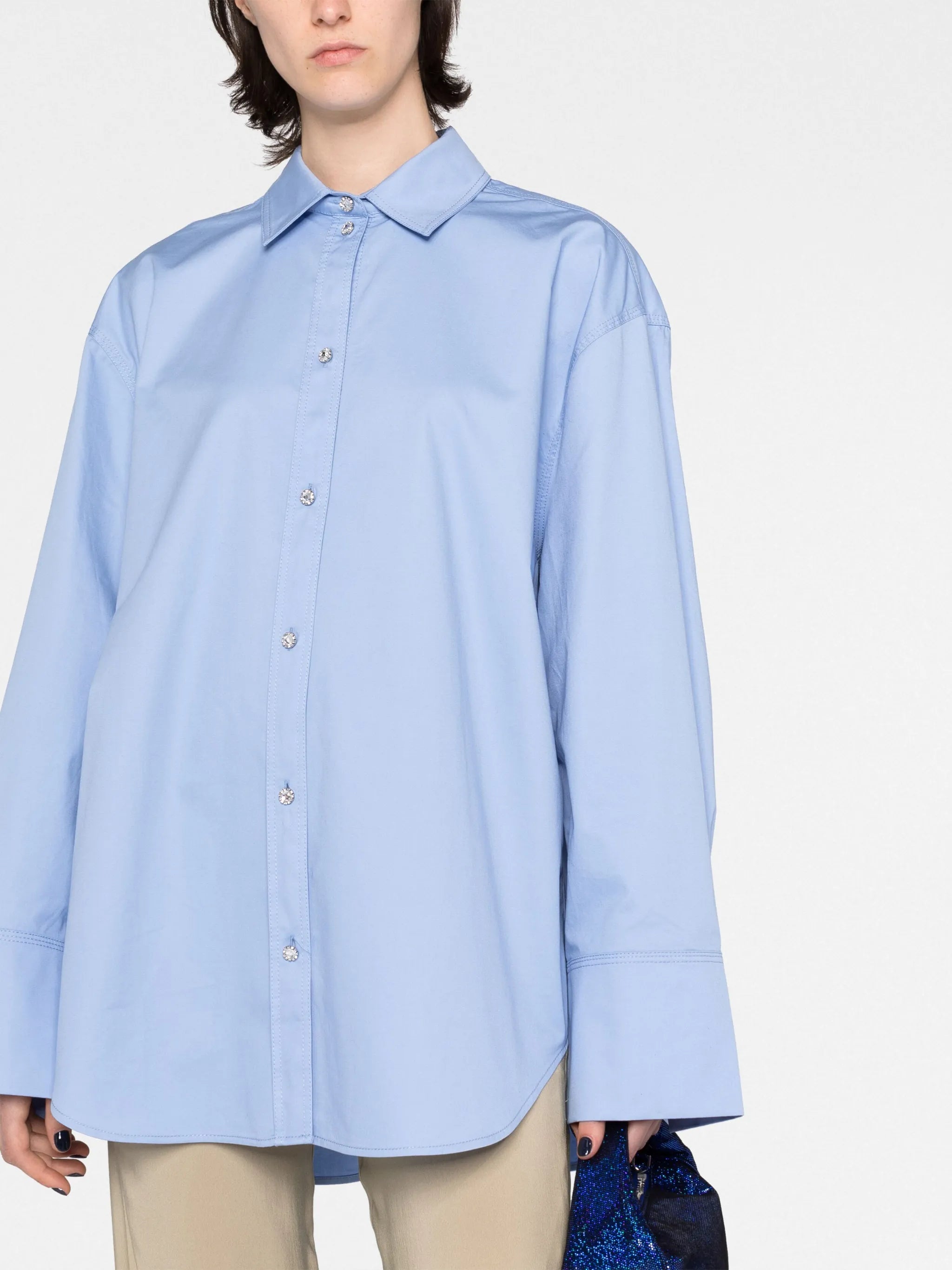 extra-long sleeve organic-cotton shirt