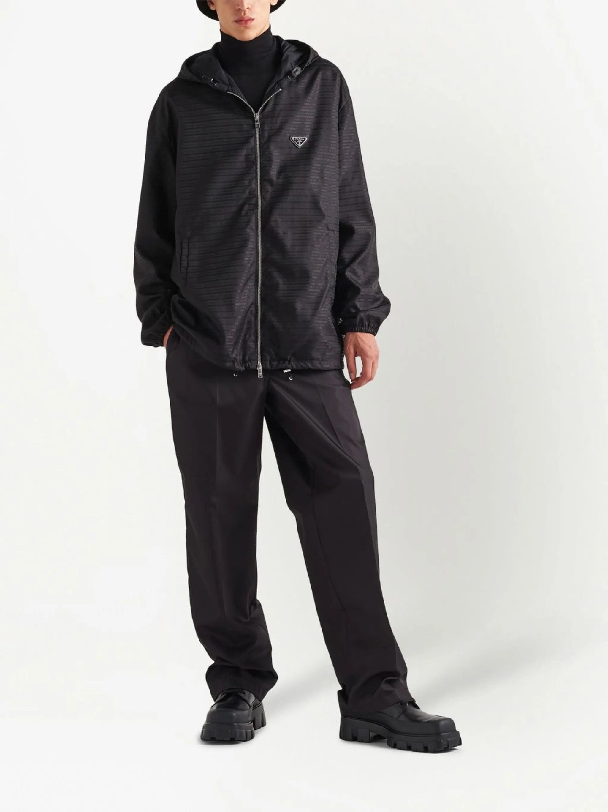 Re-nylon hooded jacket