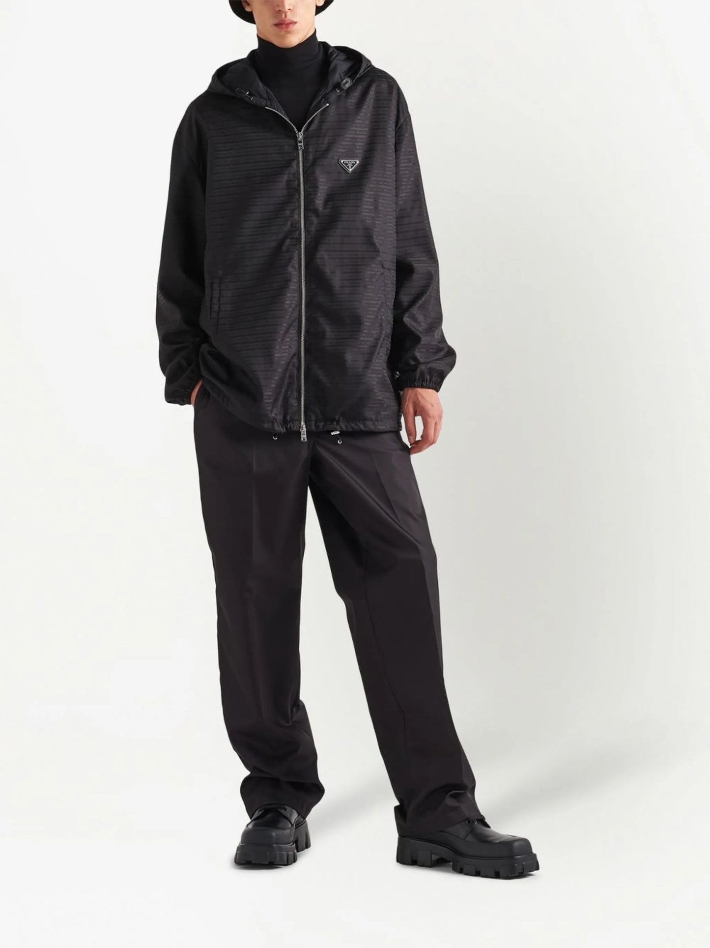 Re-nylon hooded jacket